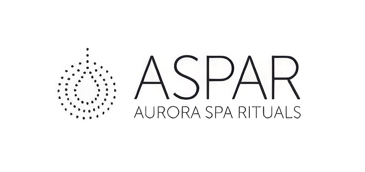 Logo for Aspar Aurora Spa Rituals featuring a dotted circular design and the text 'ASP' and 'Aurora Spa Rituals'.