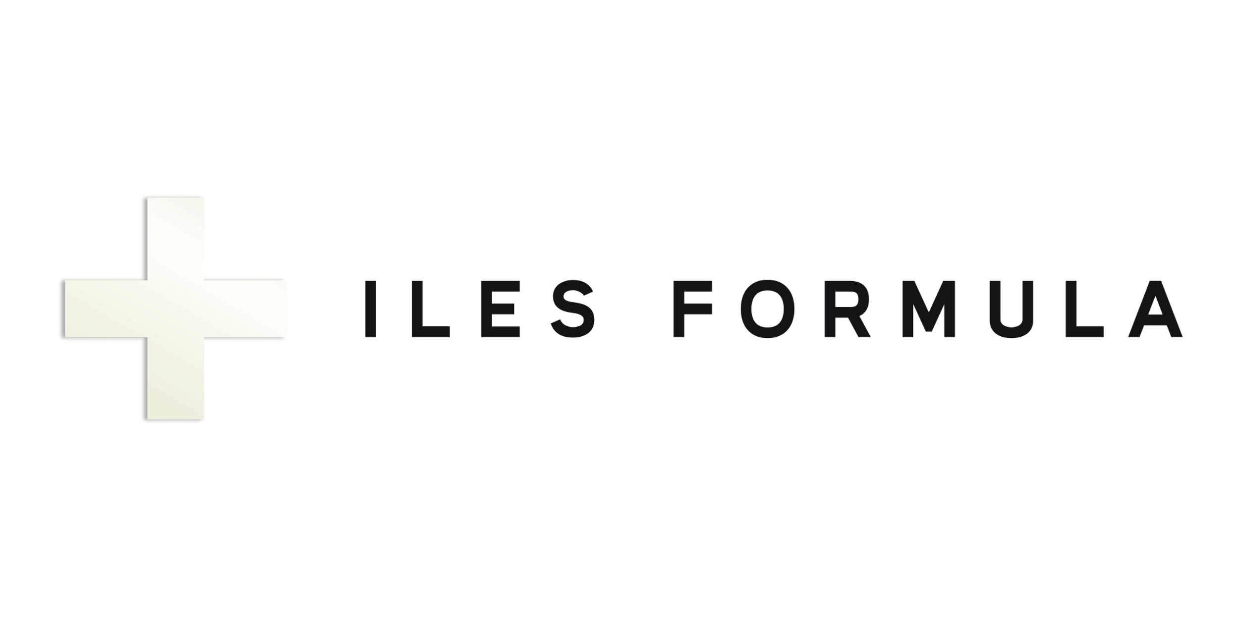 Logo with a beige medical cross on the left and the text 'Iles Formula' in black on the right.