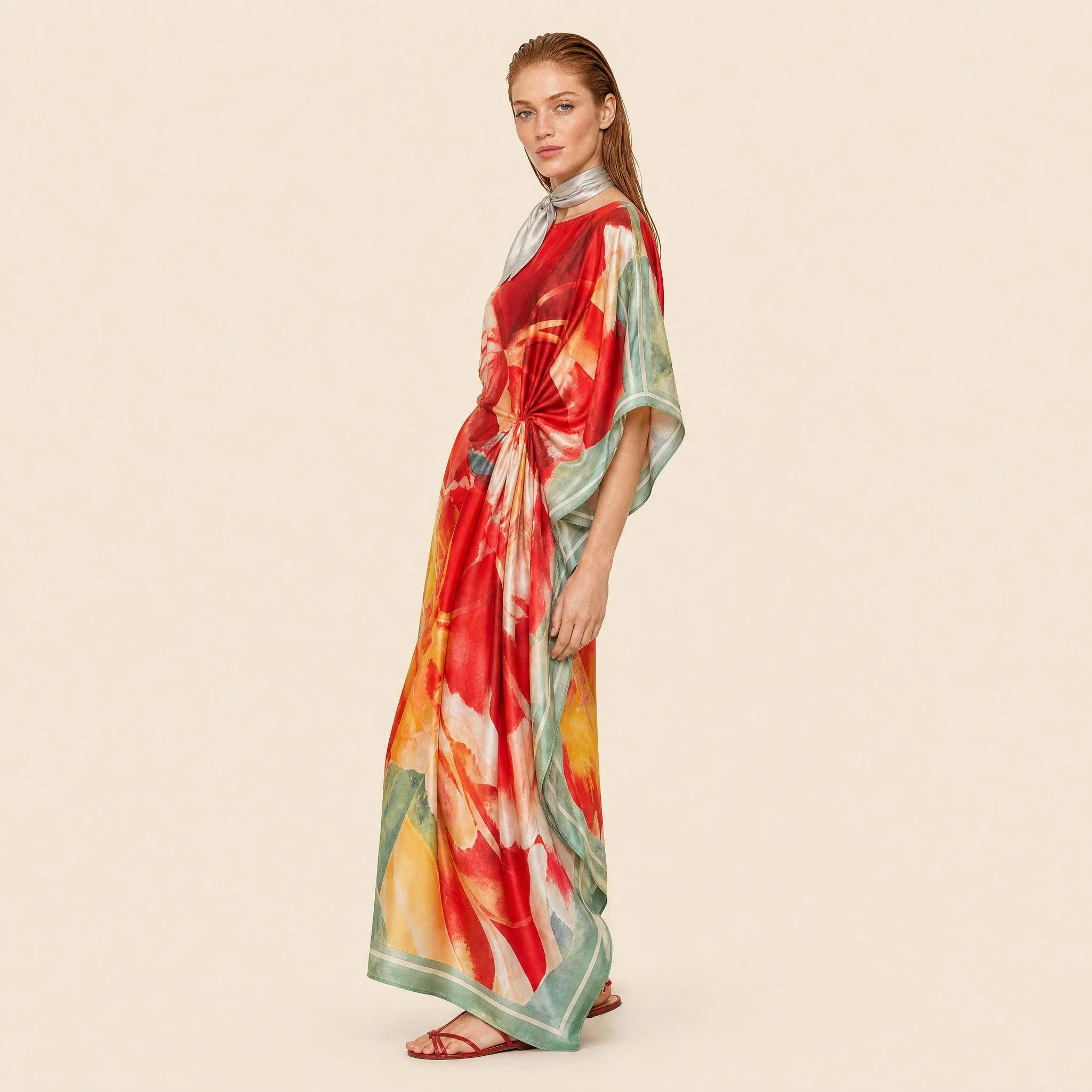 Flame Bloom — Long Kaftan