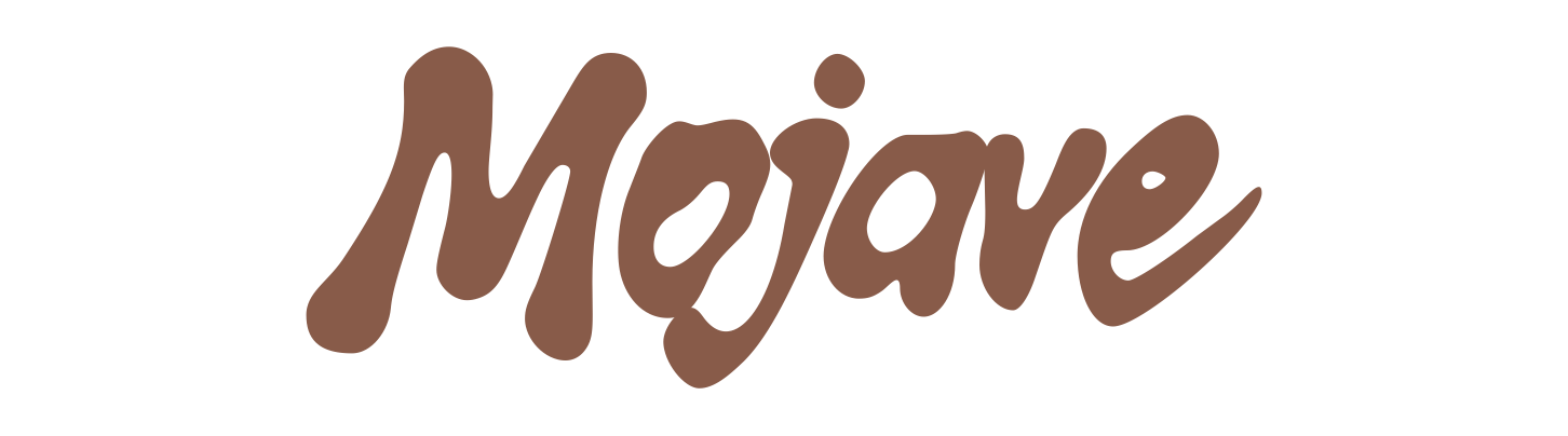 Word 'Mojave' written in stylized, brown script font.