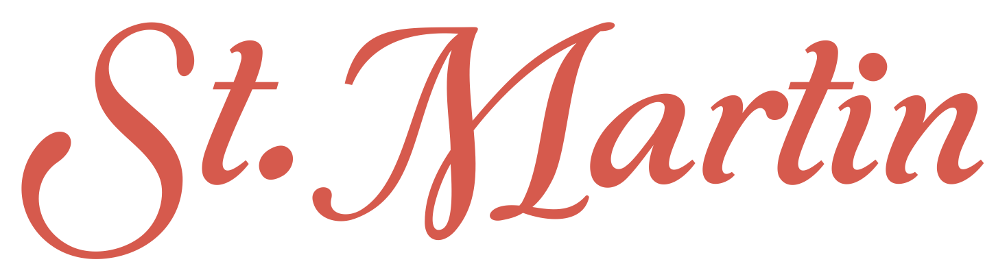 Stylized cursive text reading "St. Martin" in red color.