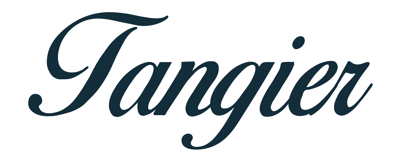 The word "Tangier" written in elegant, cursive font in dark blue color.