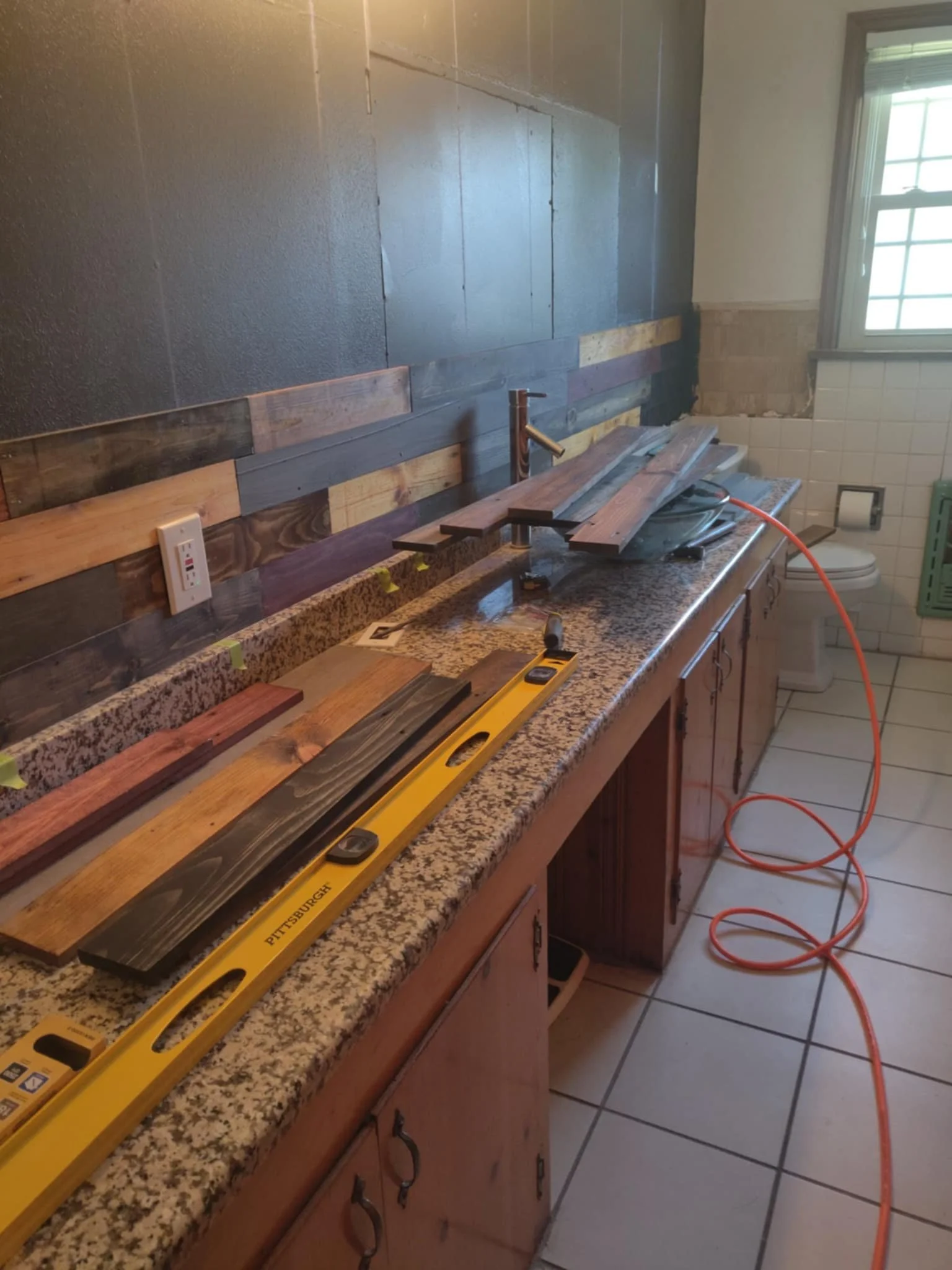 Constructing the redone decorative wall