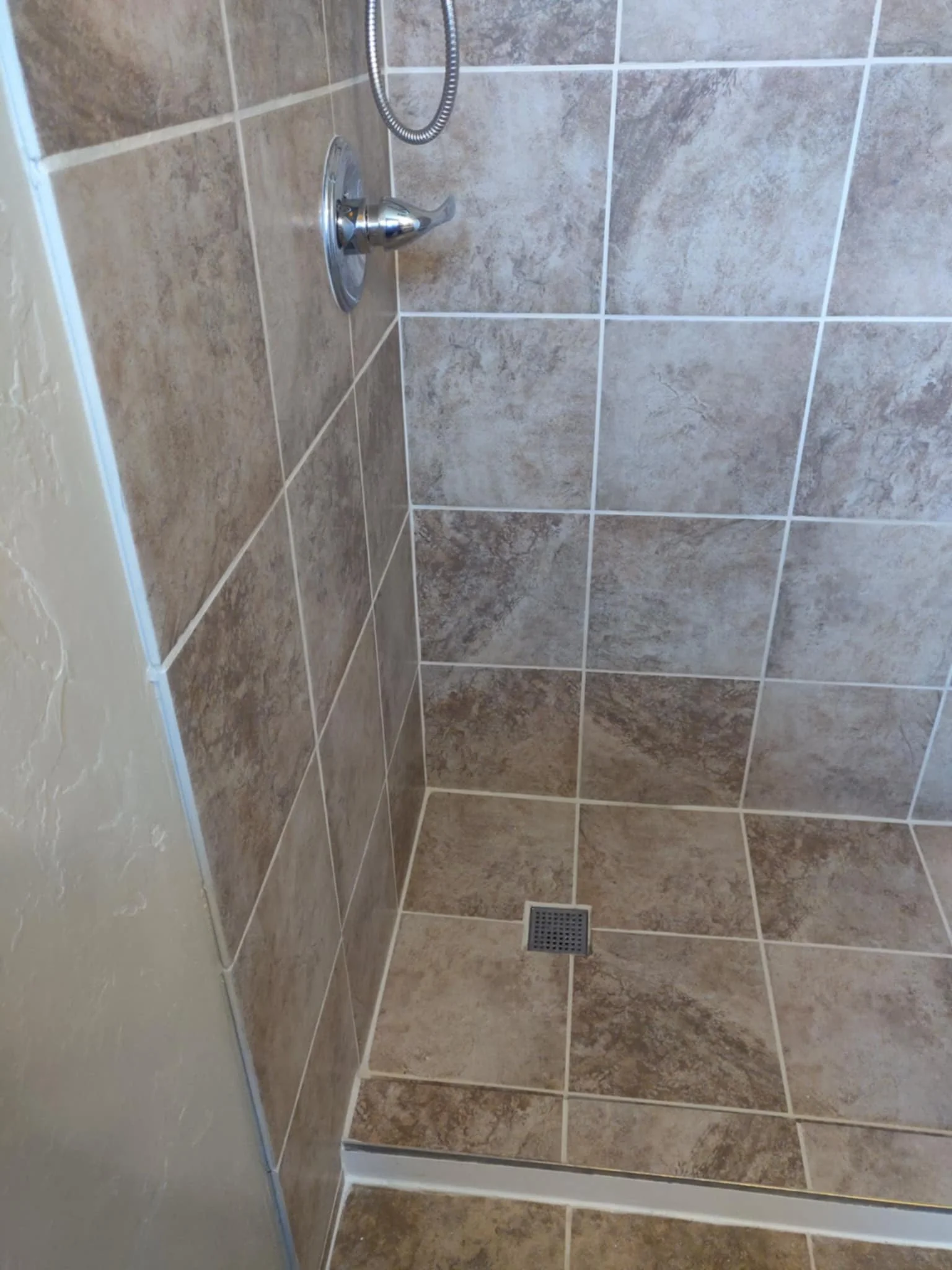 Complete shower retile with built in bench add-in