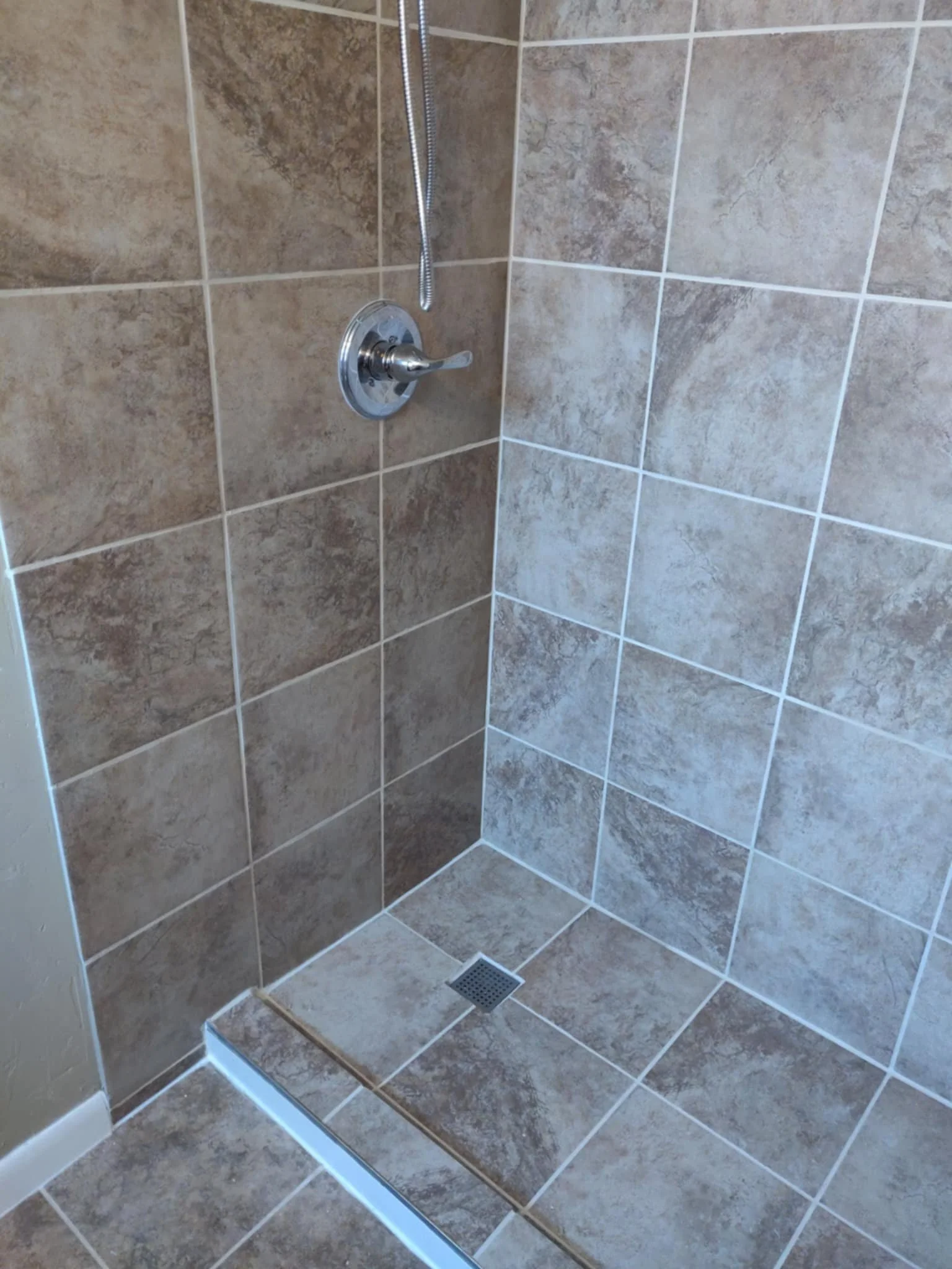 Complete shower retile with built in bench add-in