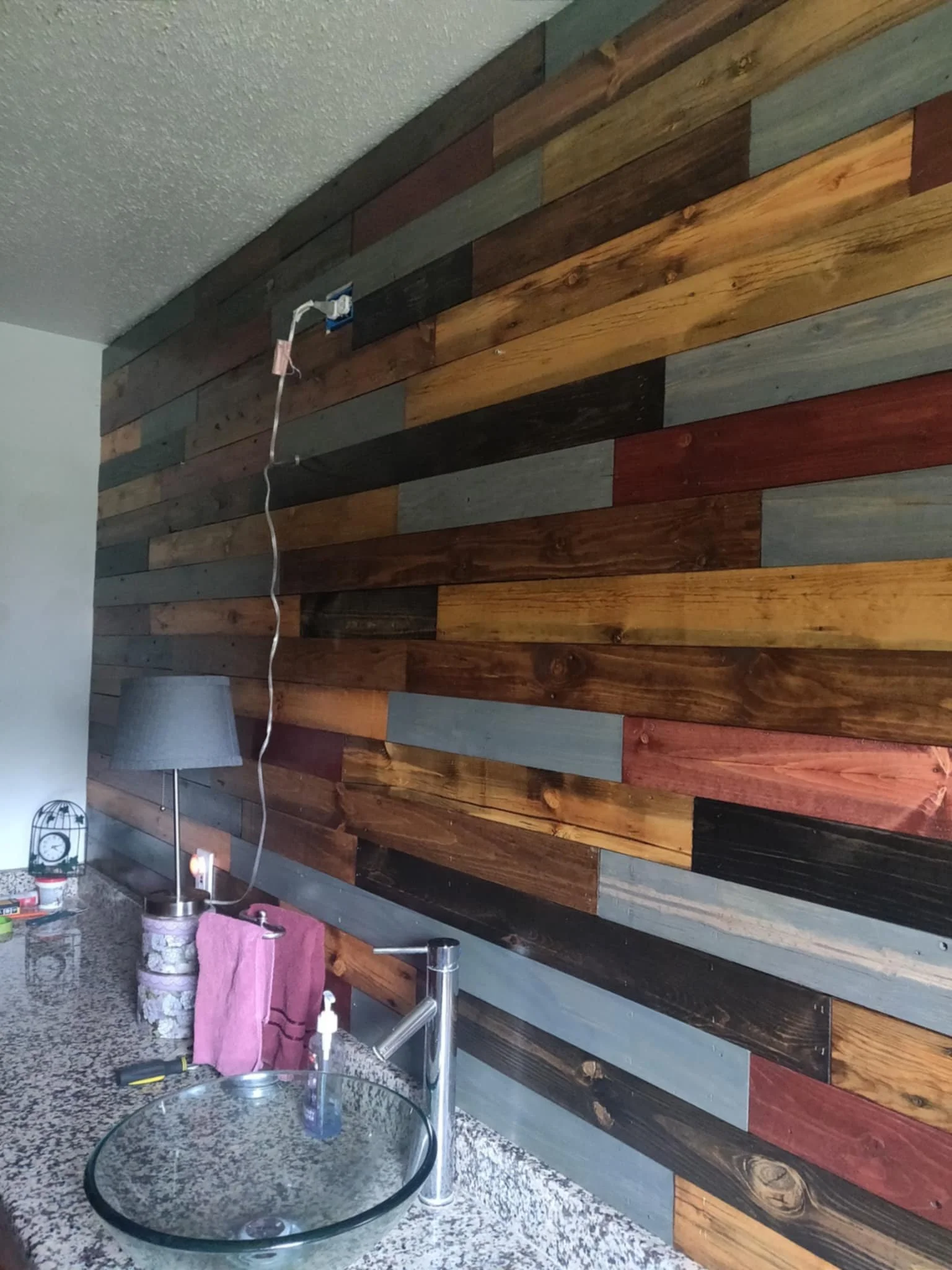 Constructing the redone decorative wall
