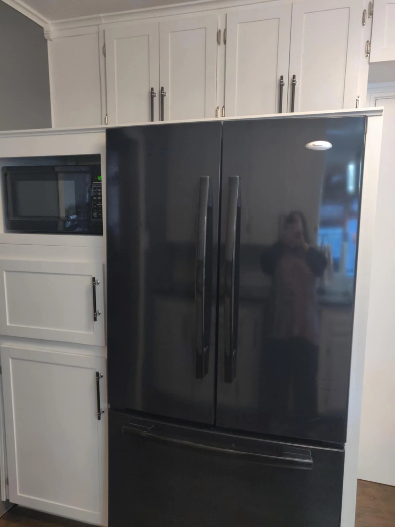 Custom cabinets to frame refridgerator 