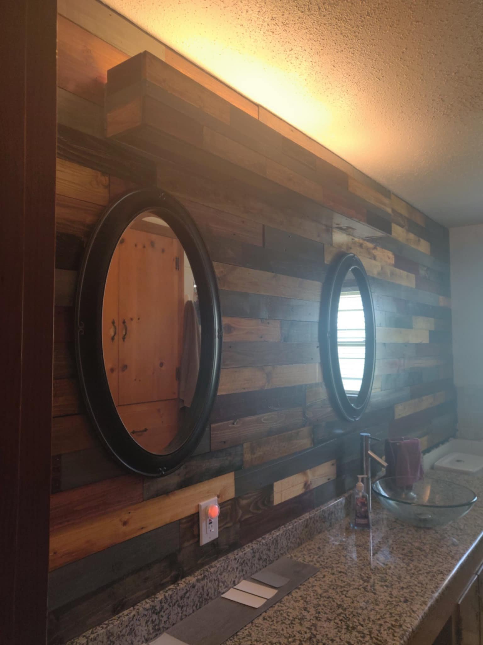 Building a light-diffusing box and hanging new mirrors