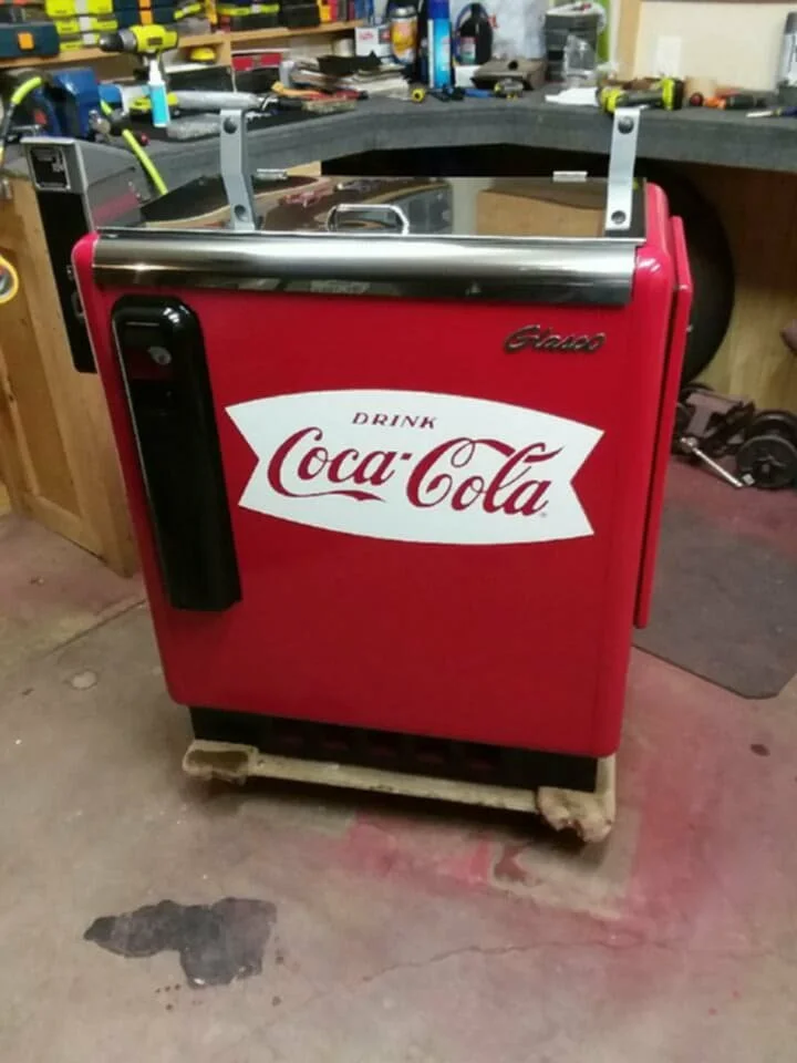 Restored vintage coke machine