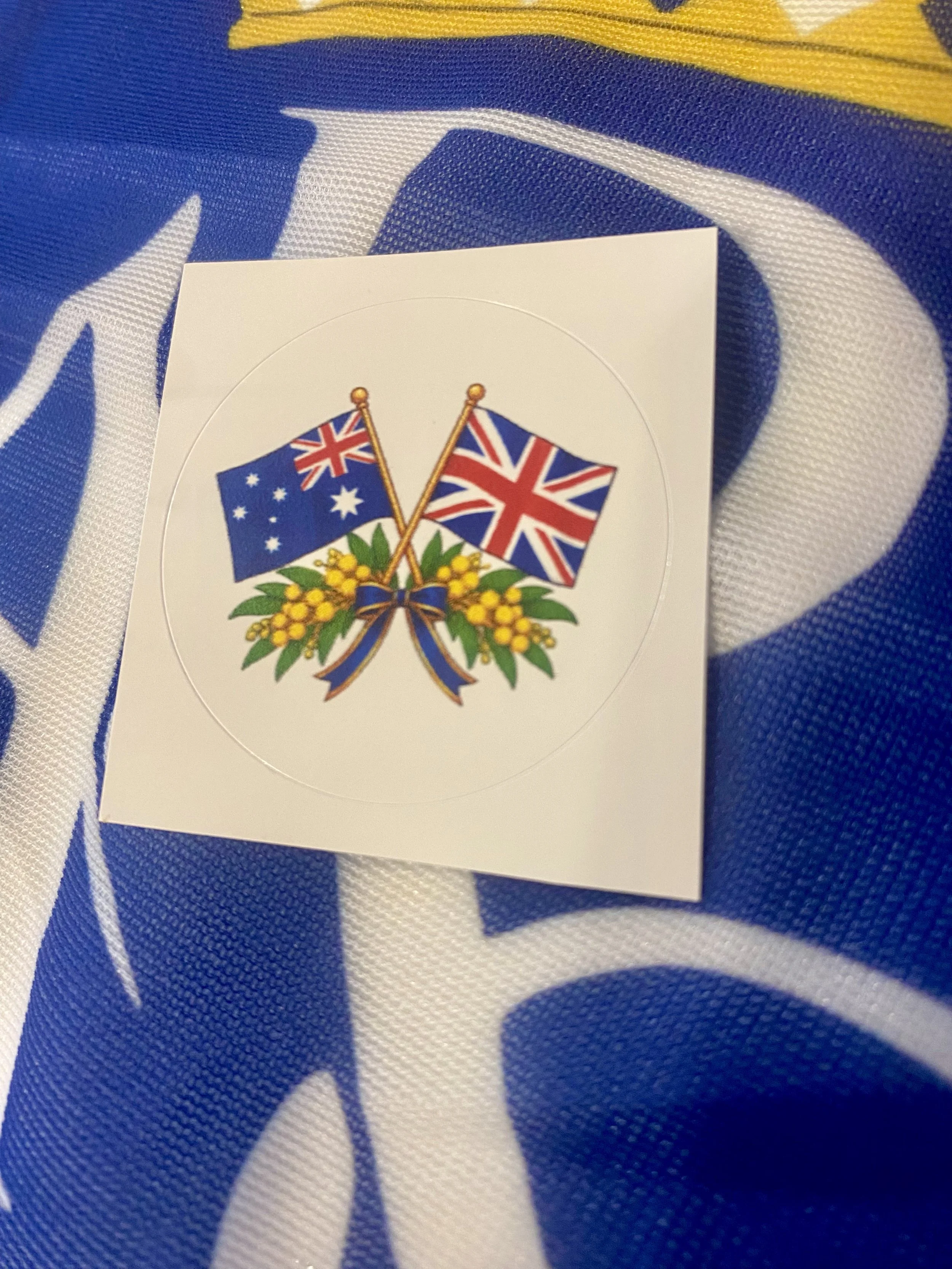 Crossed Australian and United Kingdom Flags Sticker