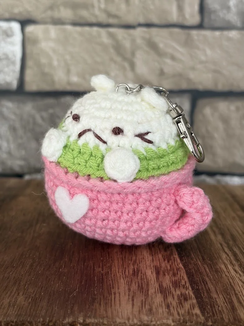 Meowcha Latte Keychain