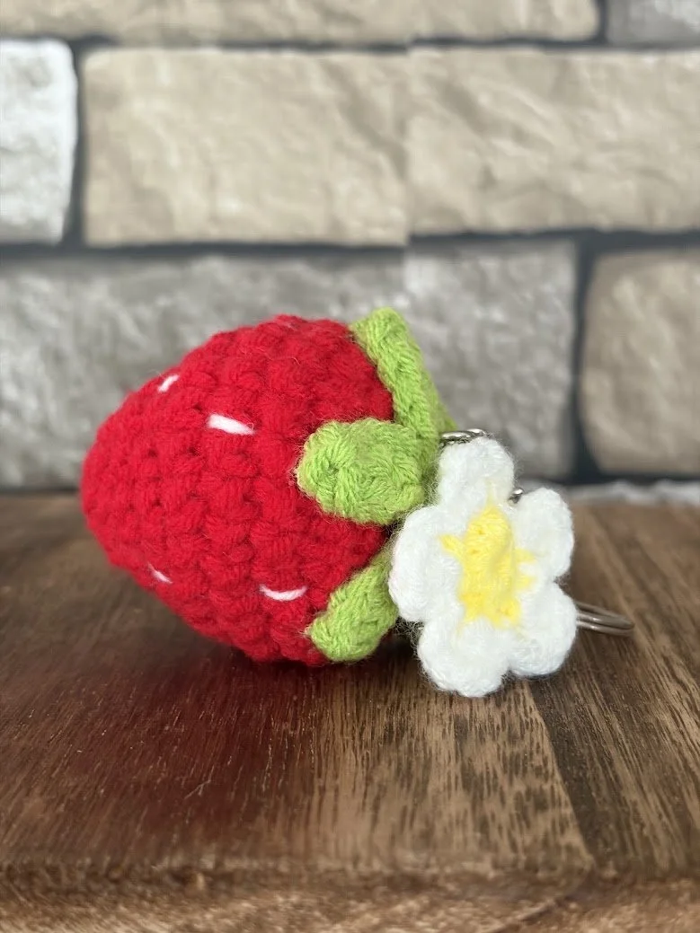 Strawberry Flower Keychain