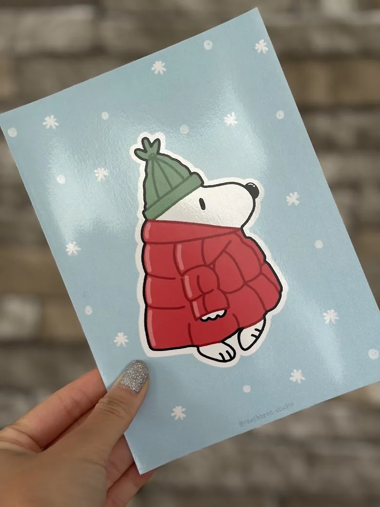 Snoopy Puffer Greeting Card