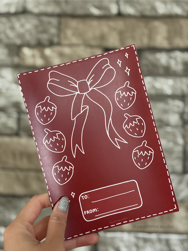 Strawberry Bow Greeting Card