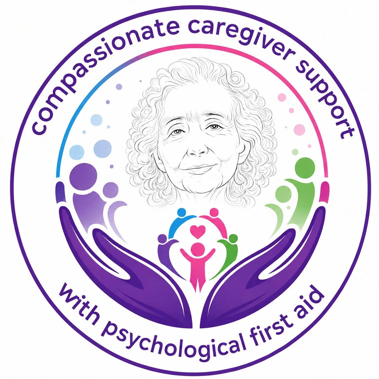 compassionate caregiver support pair of hands open and holding Janet Childs
