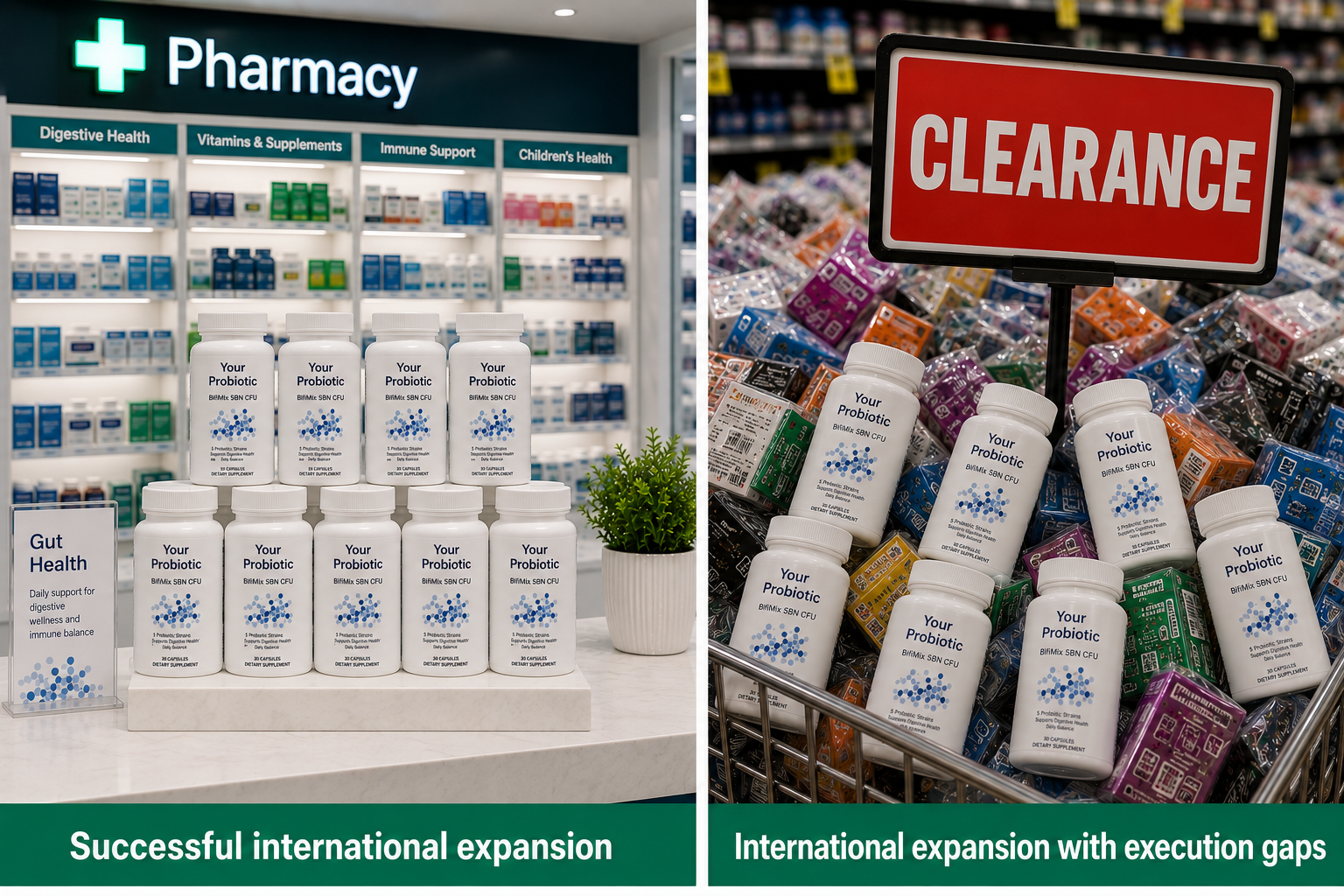 Successful international expansion compared to international expansion with execution gaps