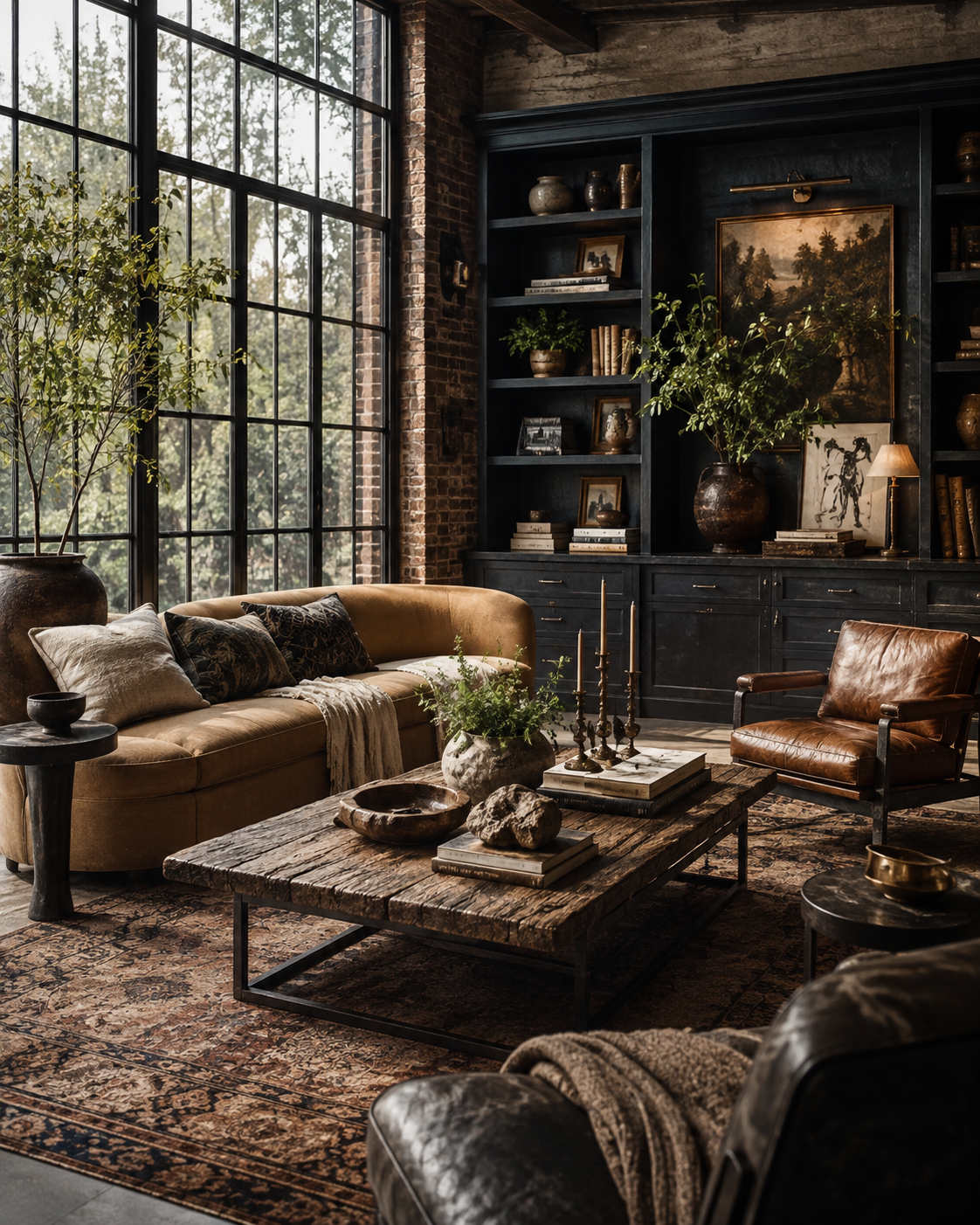 Warm and inviting home interior with timeless natural textures and comfortable details.