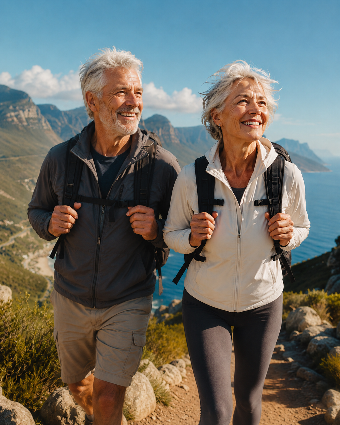 older couple hiking