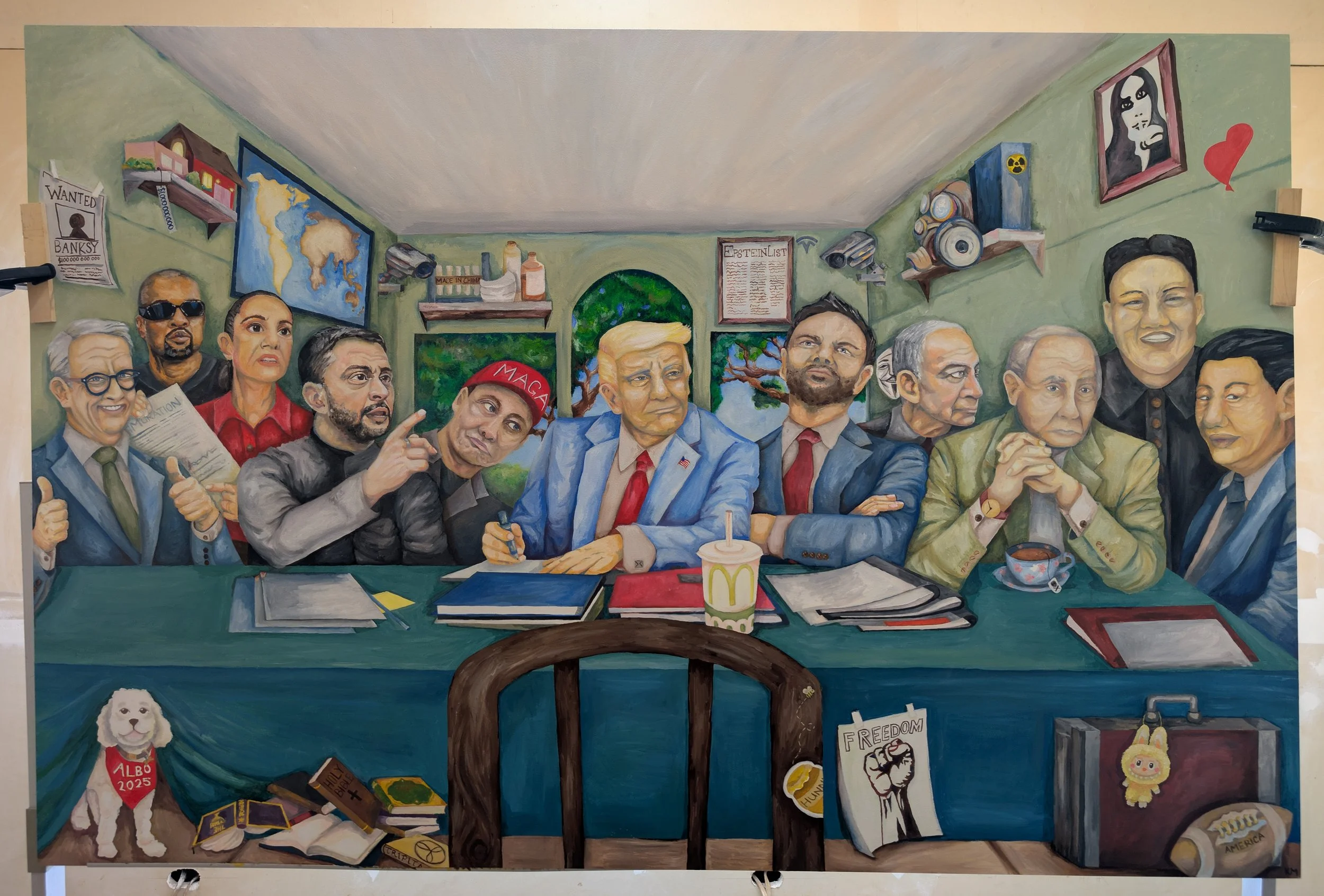 Trump's Last Supper | 180cm x 120cm | Oils on Timber Board Reinforced