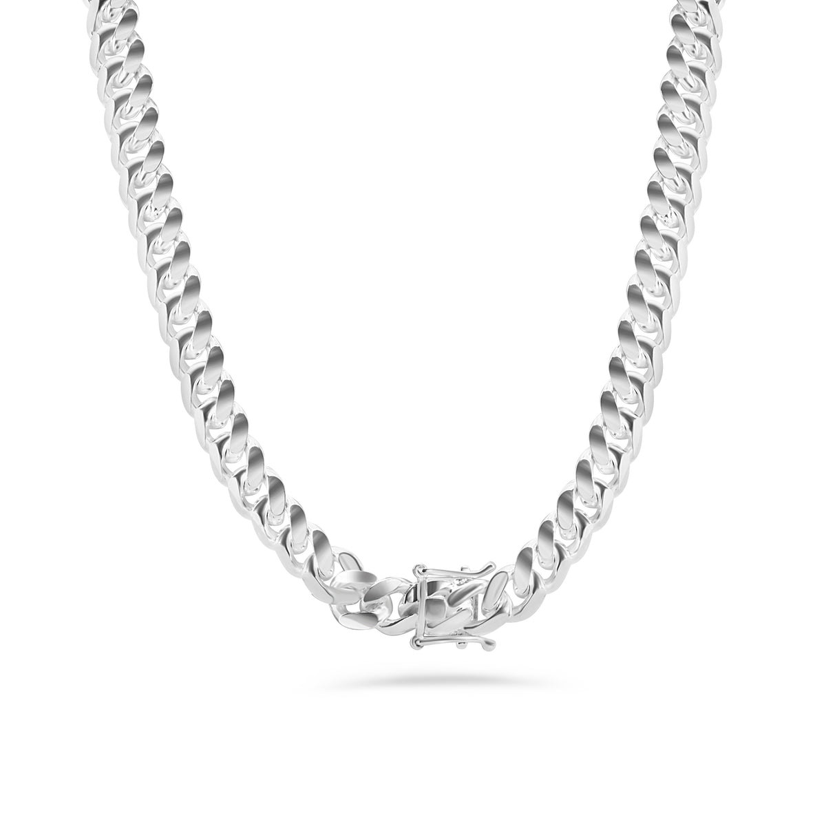 Miami Cuban Box Lock Chain 925 Sterling Silver