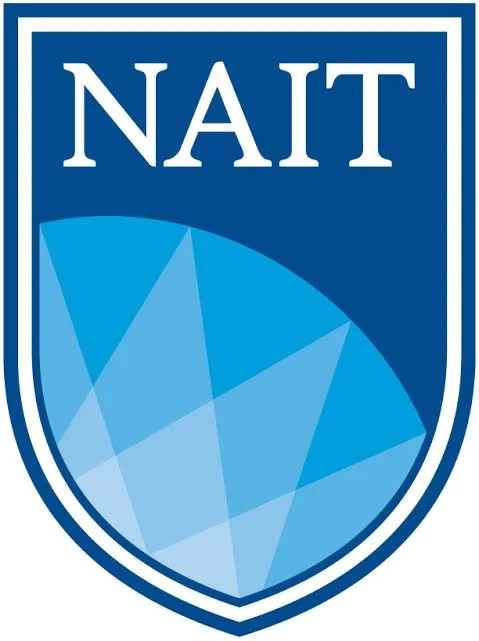 NAIT logo with a blue shield and a geometric pattern.