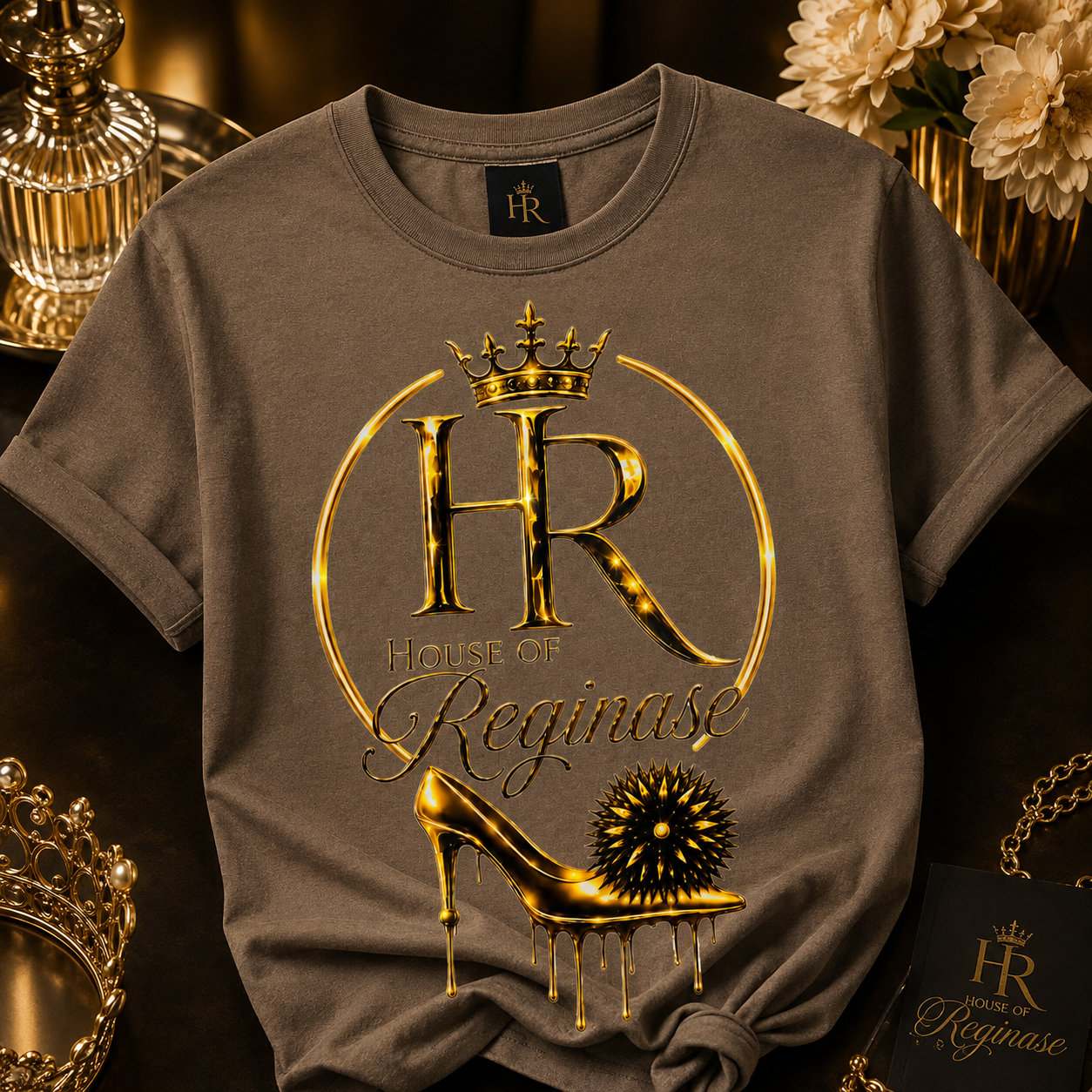 House of Reginase Liquid Gold Heel Tee