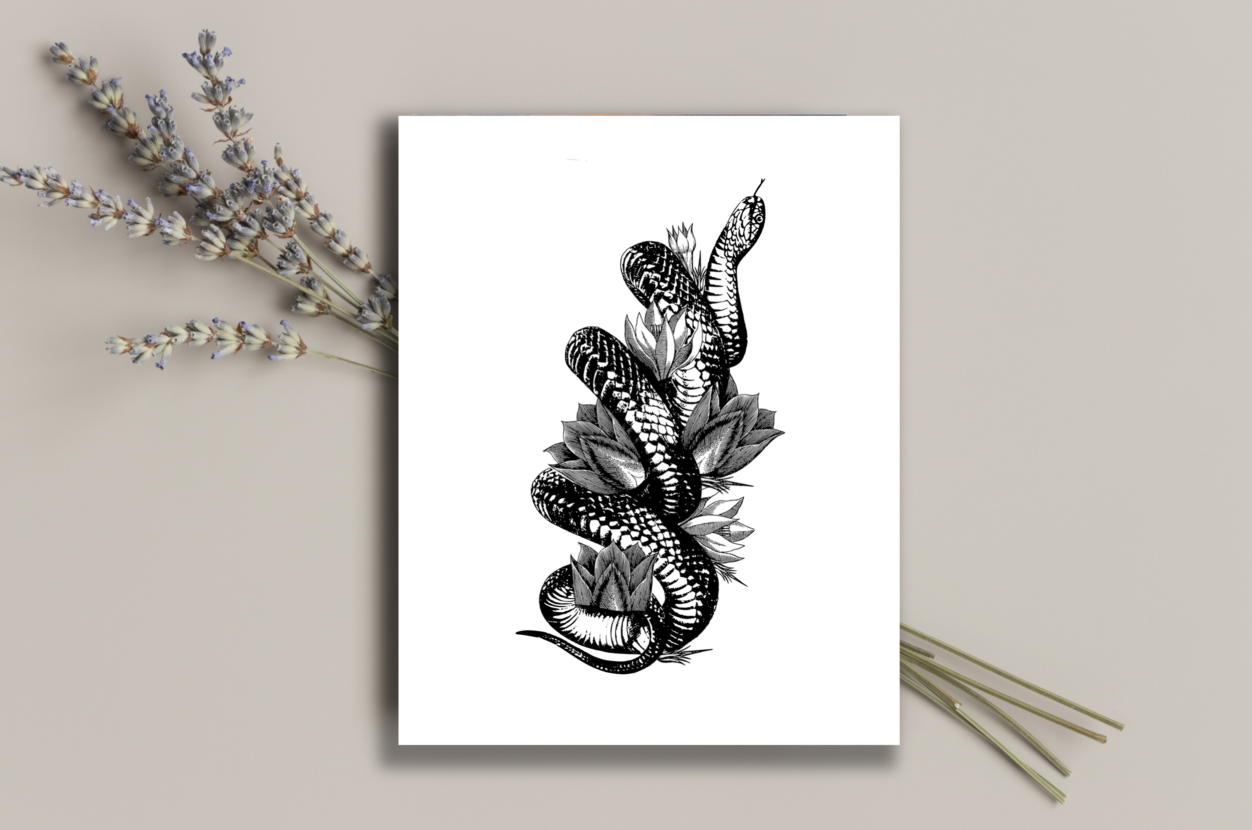 Snake & Blossoms 2
