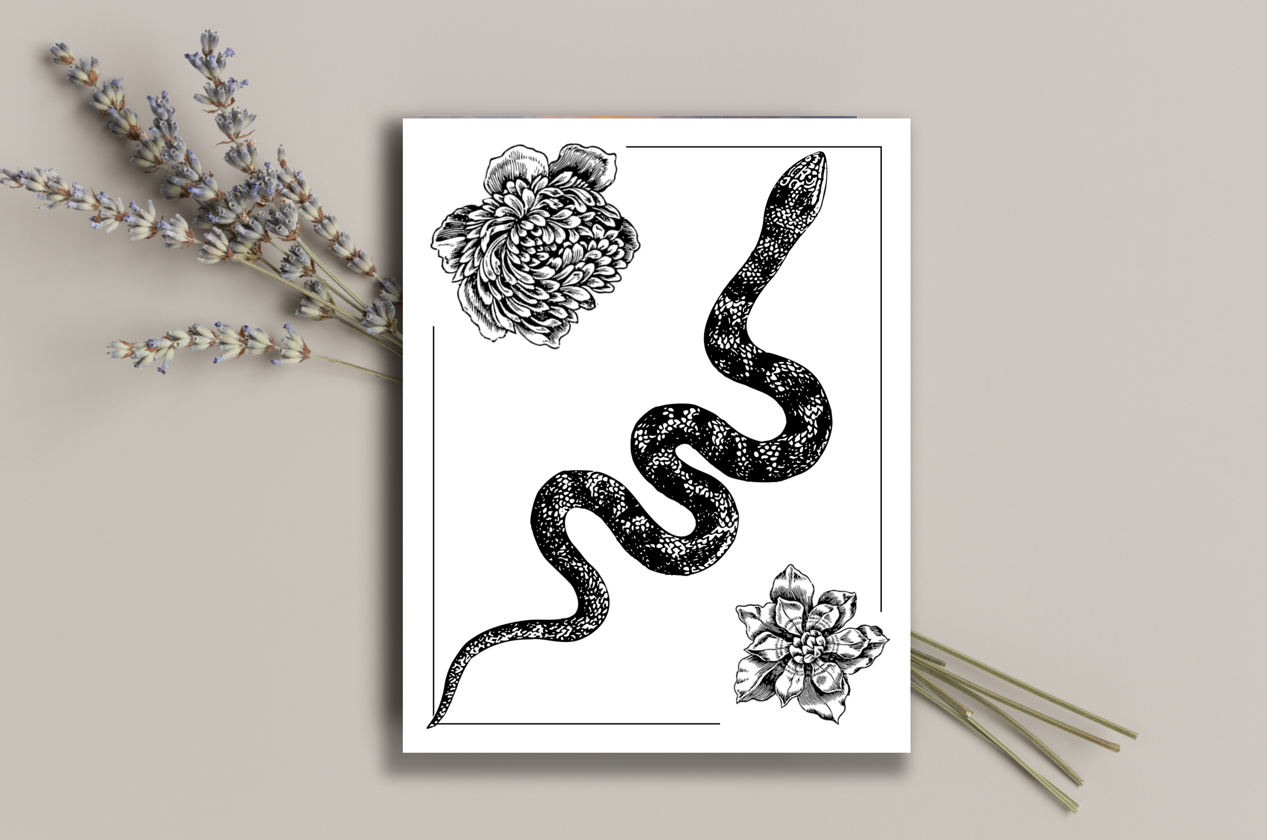 Snake & Blossoms 3