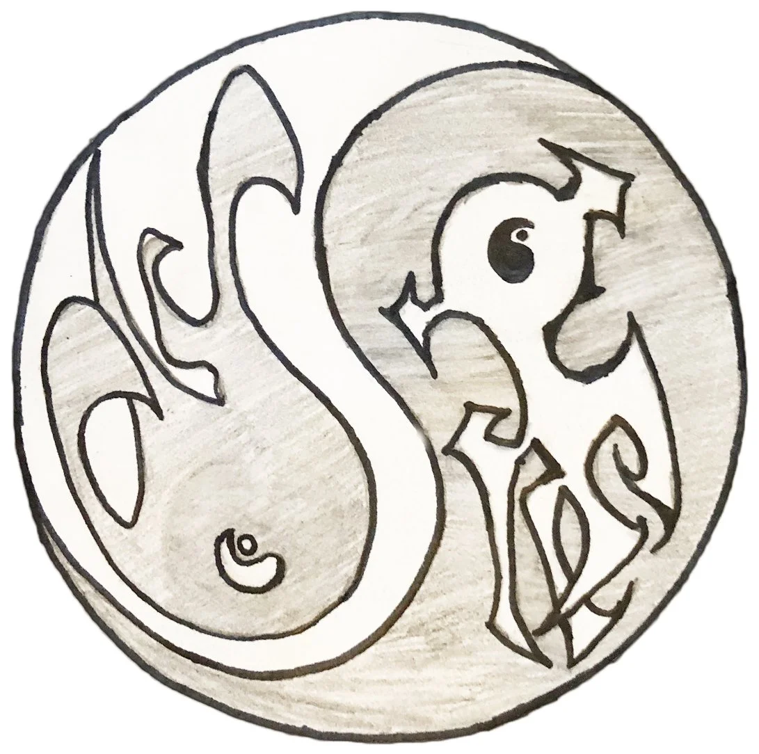Joseph's ying-Yang interpretations with baby dragon and baby whale