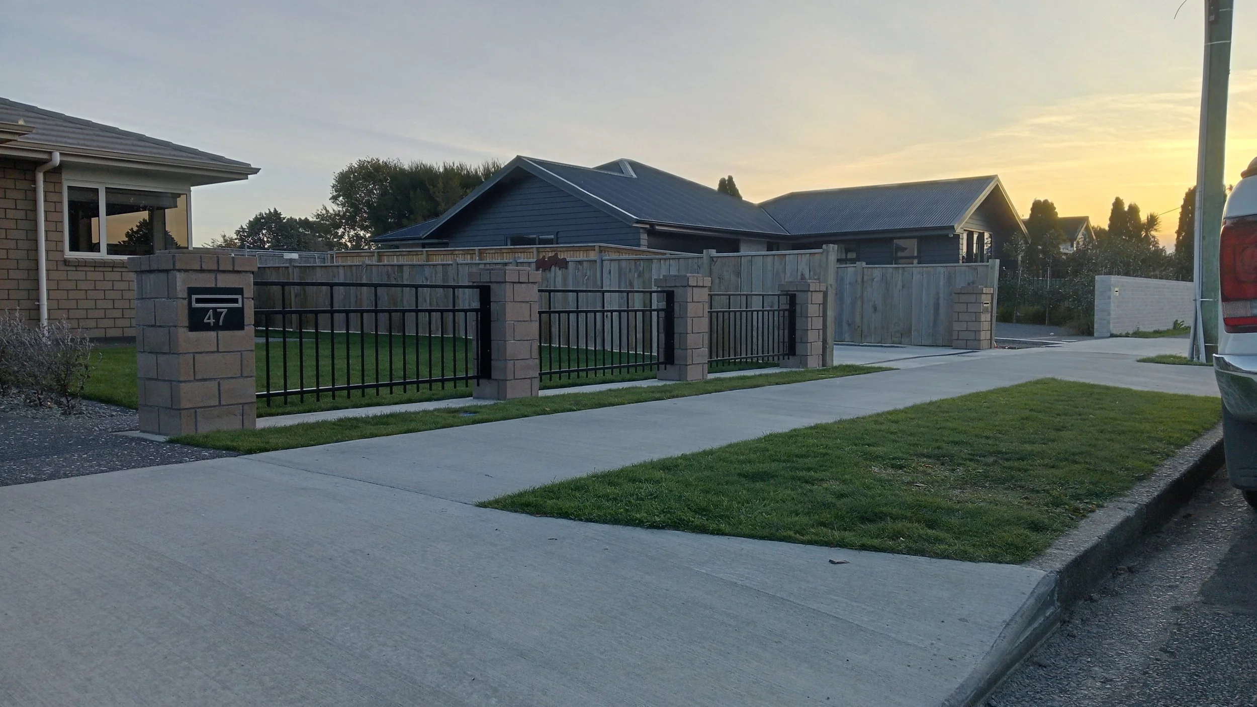 Timber residential boundary fence
