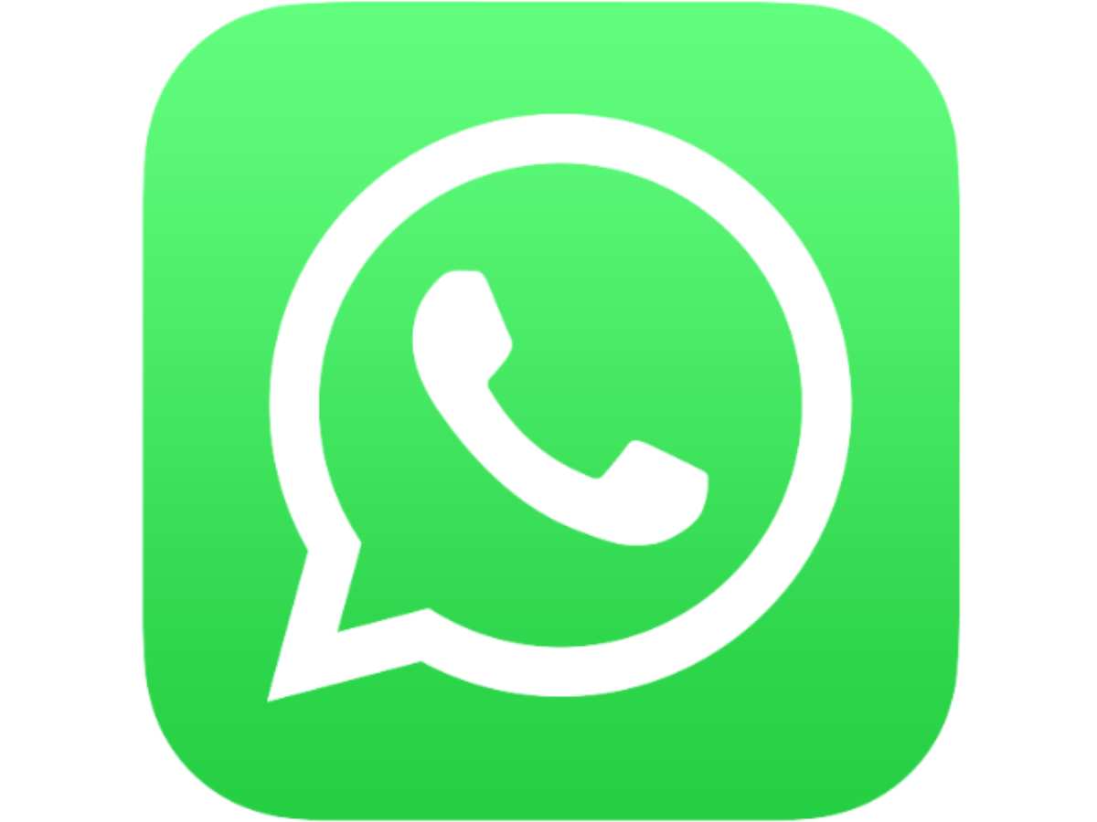 Green app icon with a white speech bubble containing a white telephone receiver, representing WhatsApp.