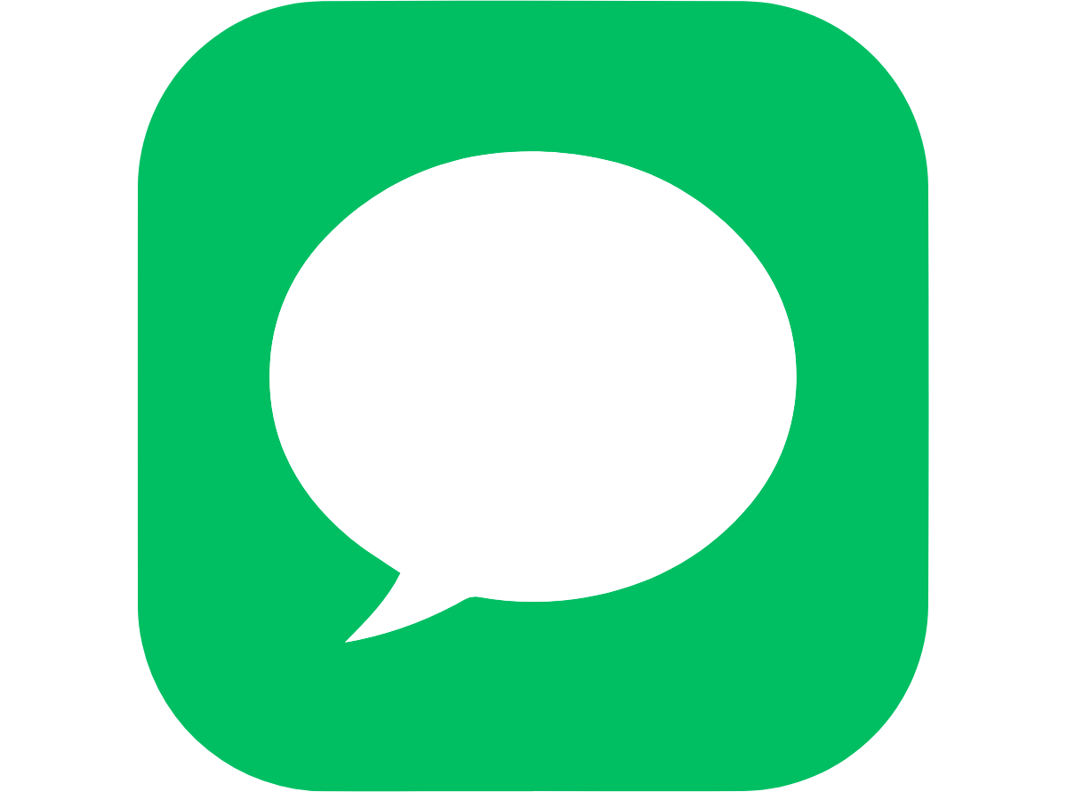 Green square icon with rounded corners, containing a white speech bubble.