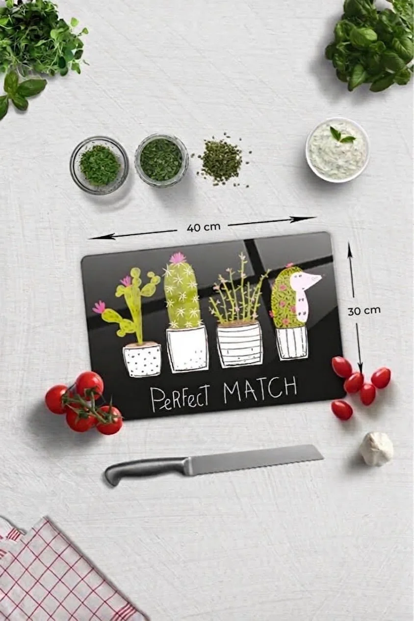 Tempered Glass Cutting Board - Perfect Match - Black