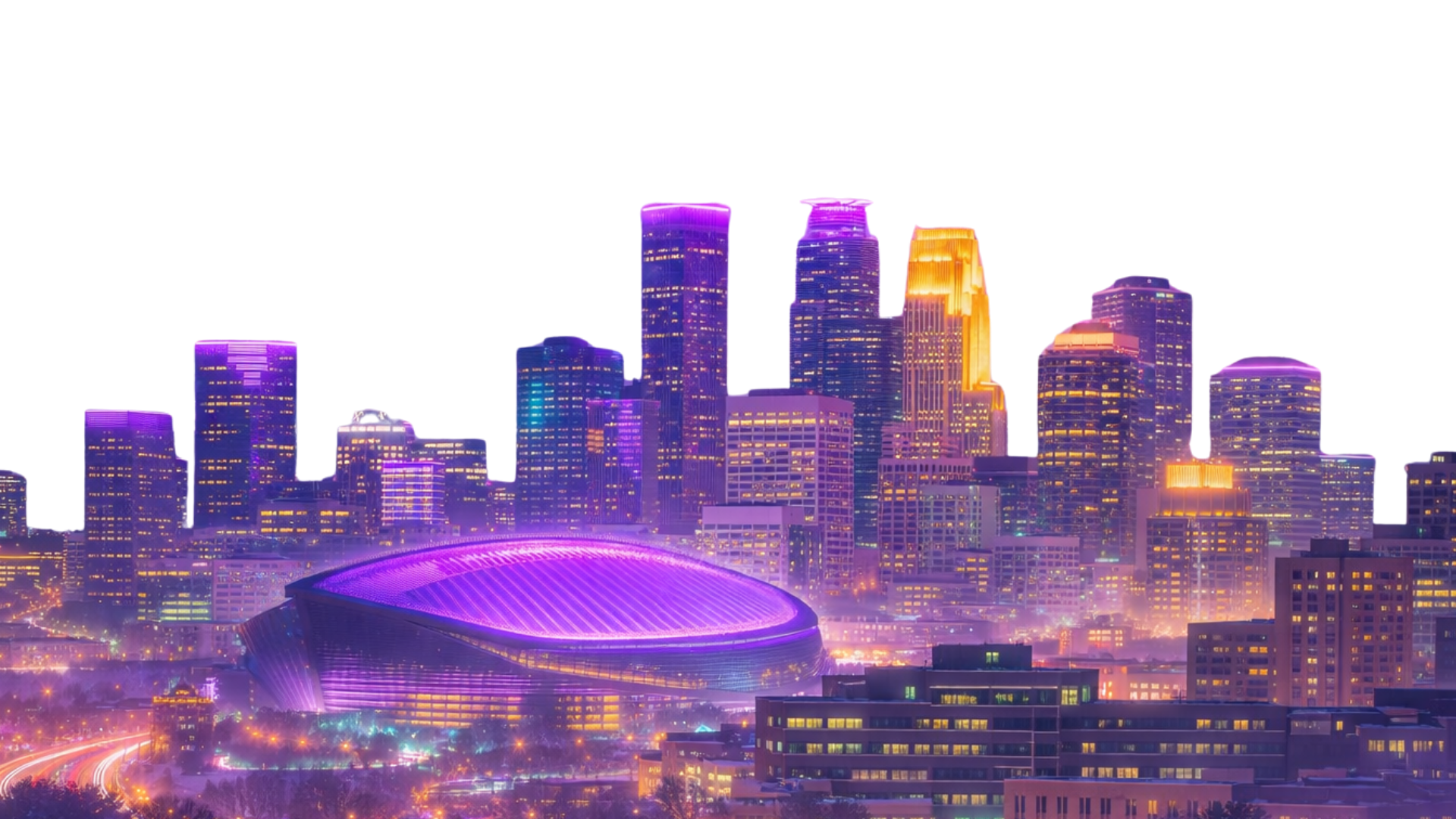 Minneapolis, Minnesota, St. Paul, the Twin Cities. Save the Twin Cities. Invest in the city. Minneapolis skyline representing economic growth and community stability supported by Victory of the People