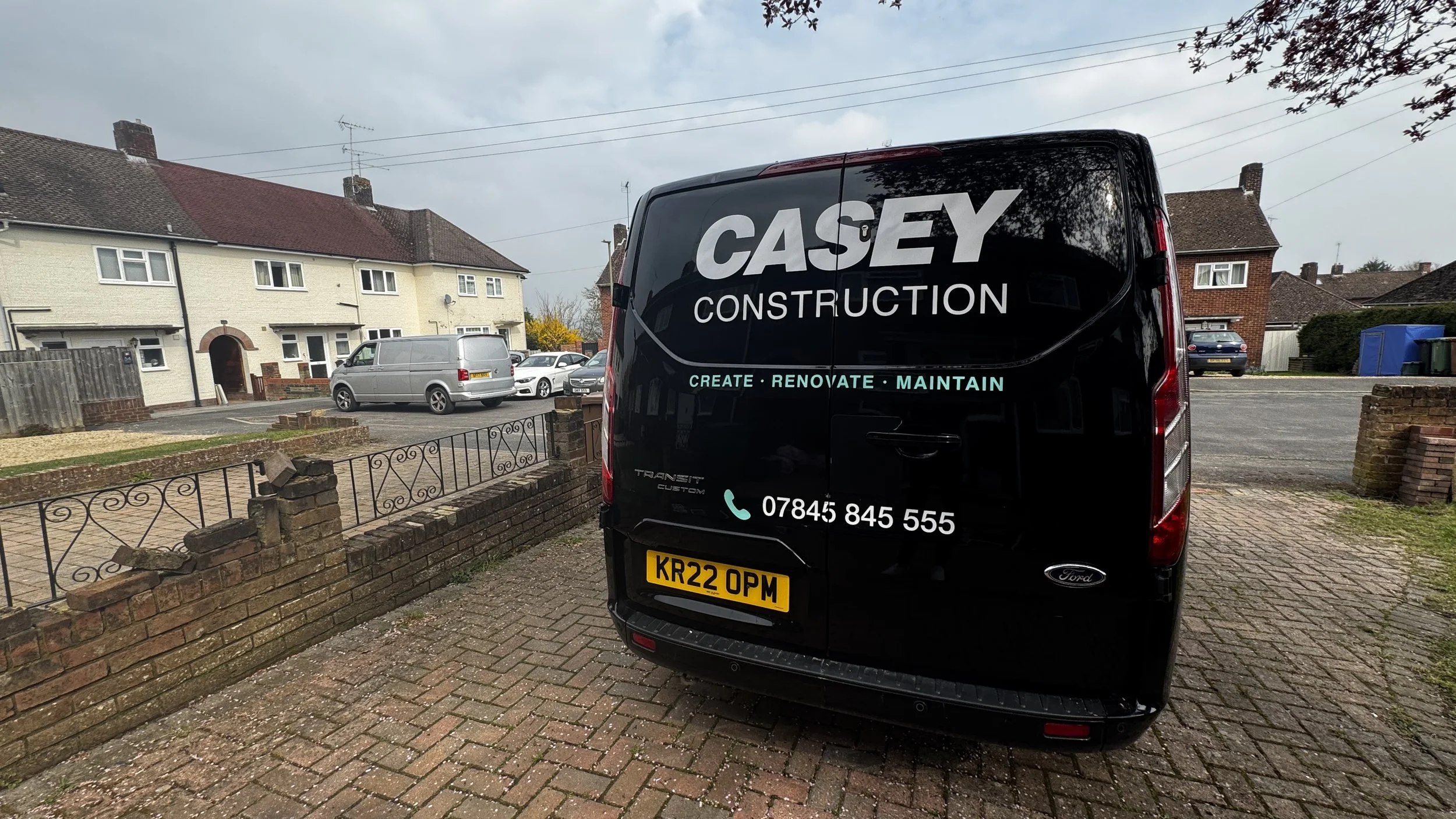 Casey Construction Van signage graphics installed rear of van.jpg