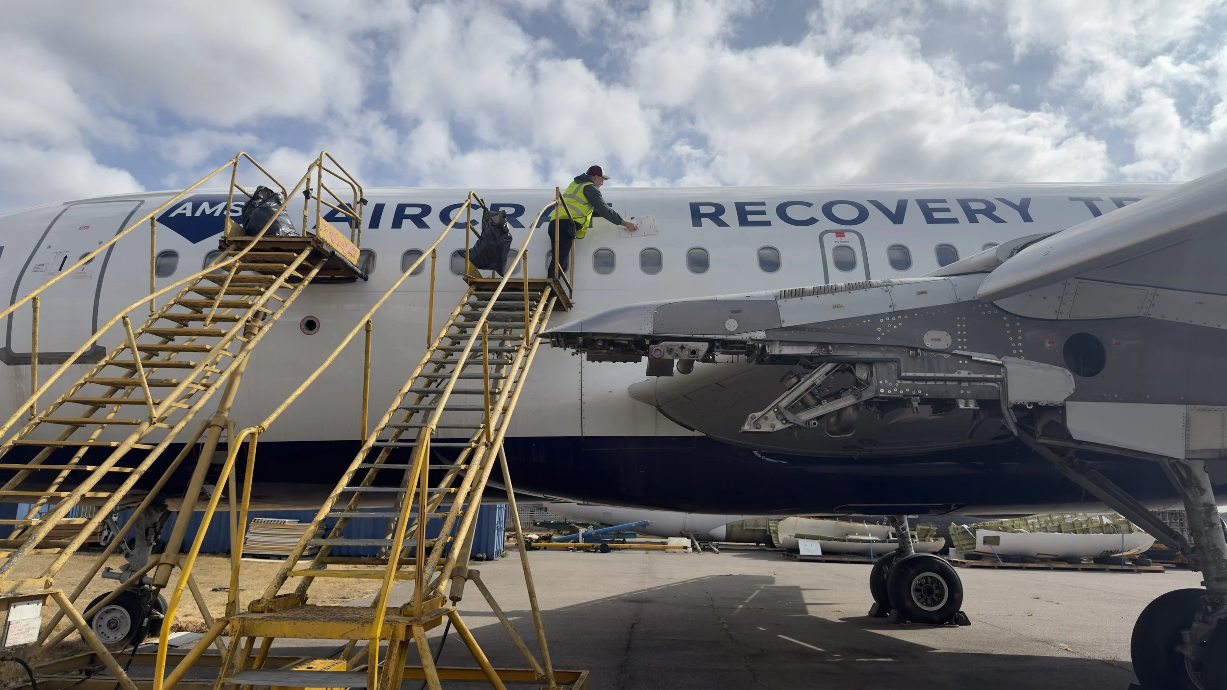 Specialist aircraft livery vinyl installation at Cotswold Airport
