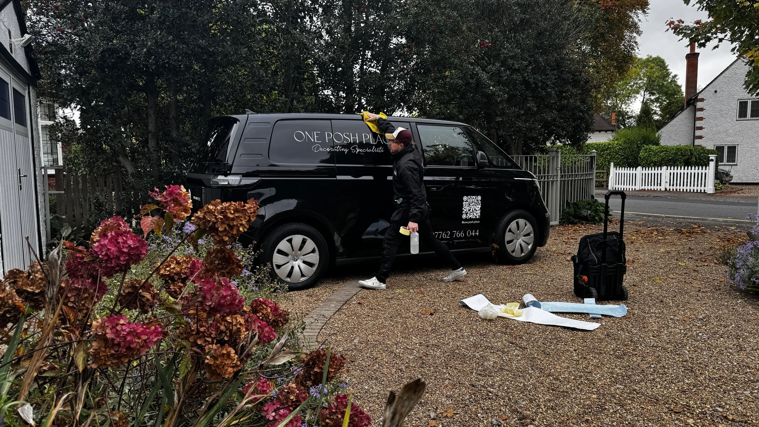 Professional van signwriting installation for One Posh Place decorating specialists.JPG