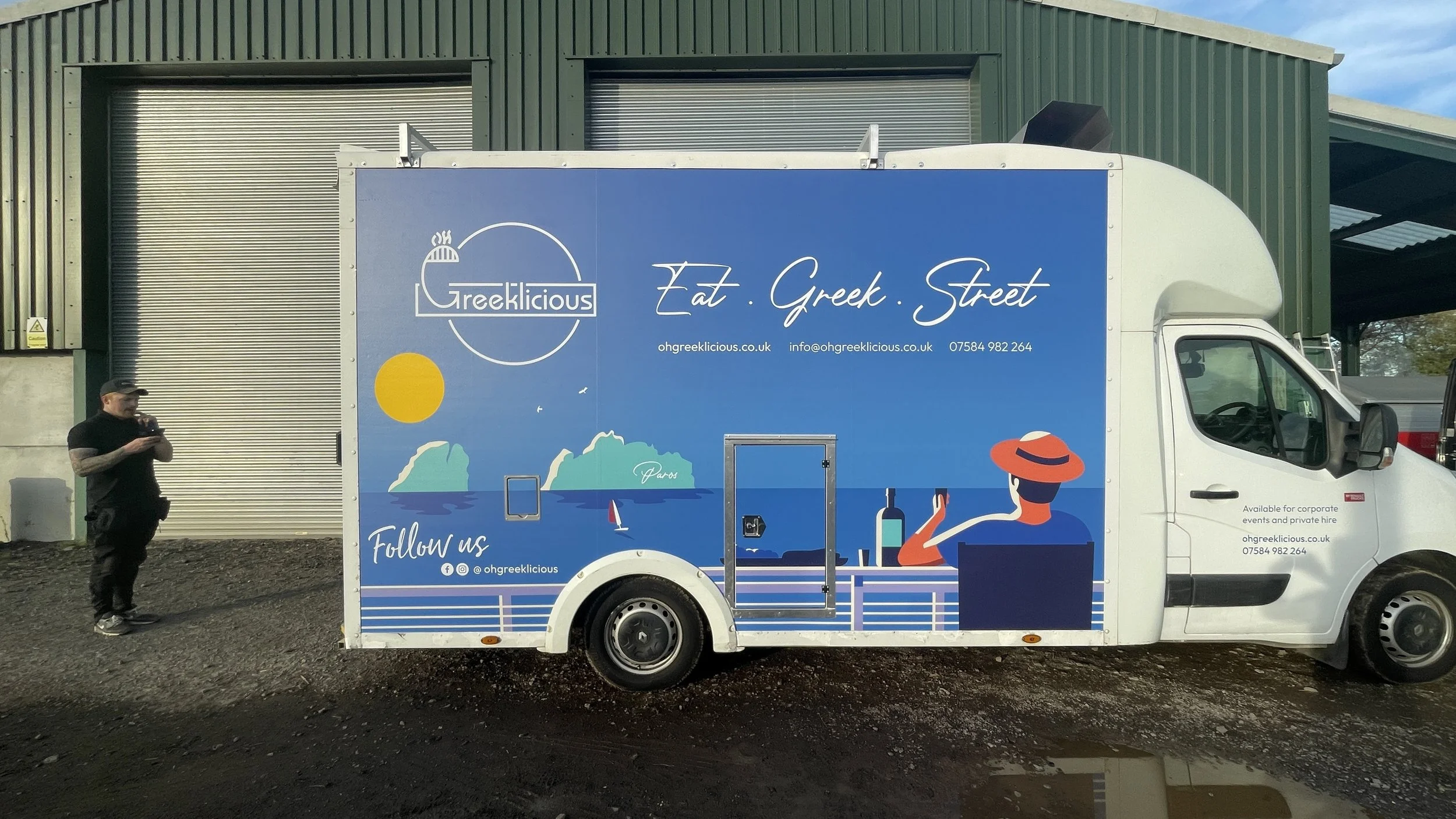 Renault Master Greek food truck wrap for Oh Greeklicious in Windsor, Berkshire.JPG