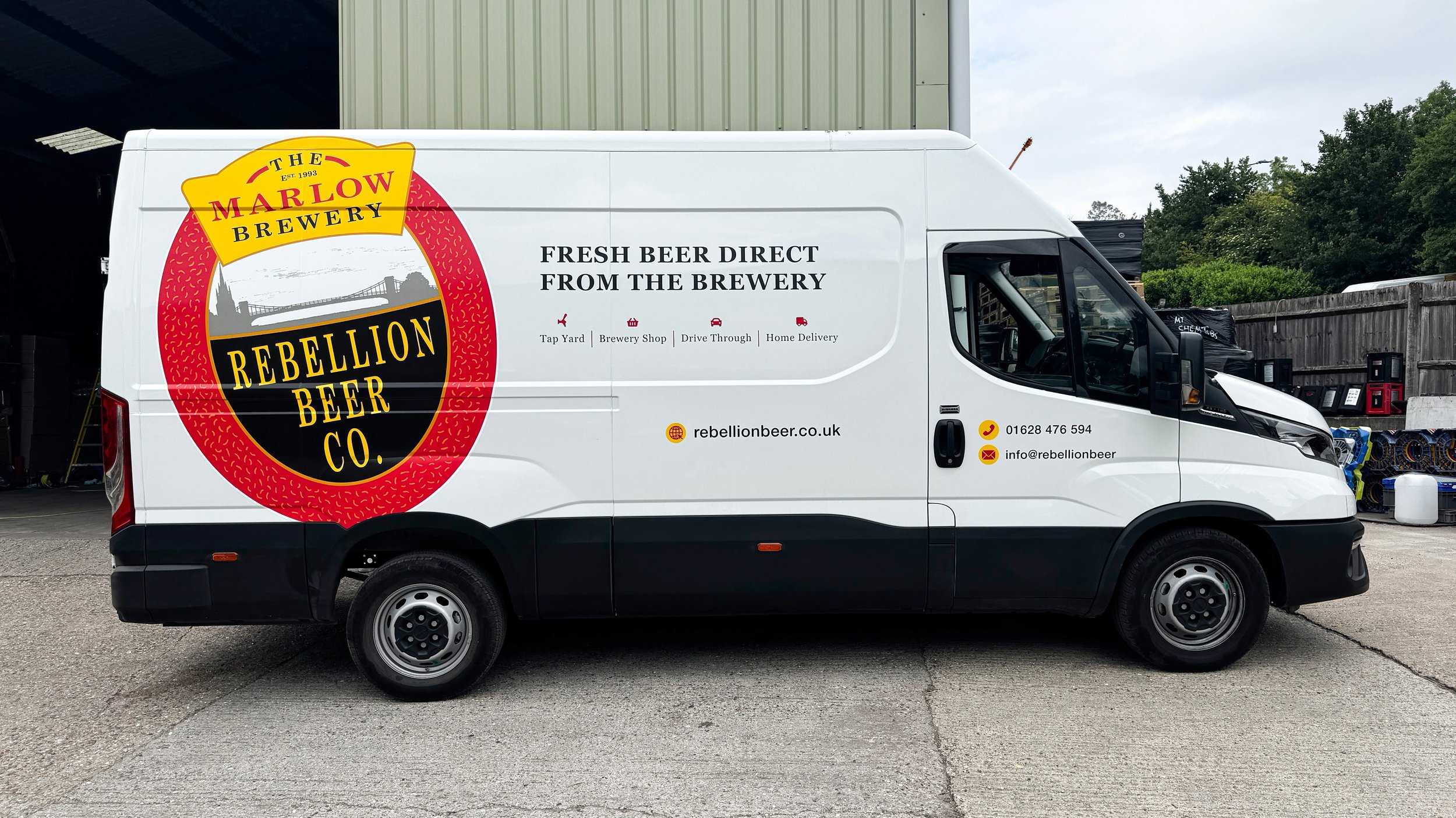 Rebellion Beer Van signage large printed graphics installed.jpg