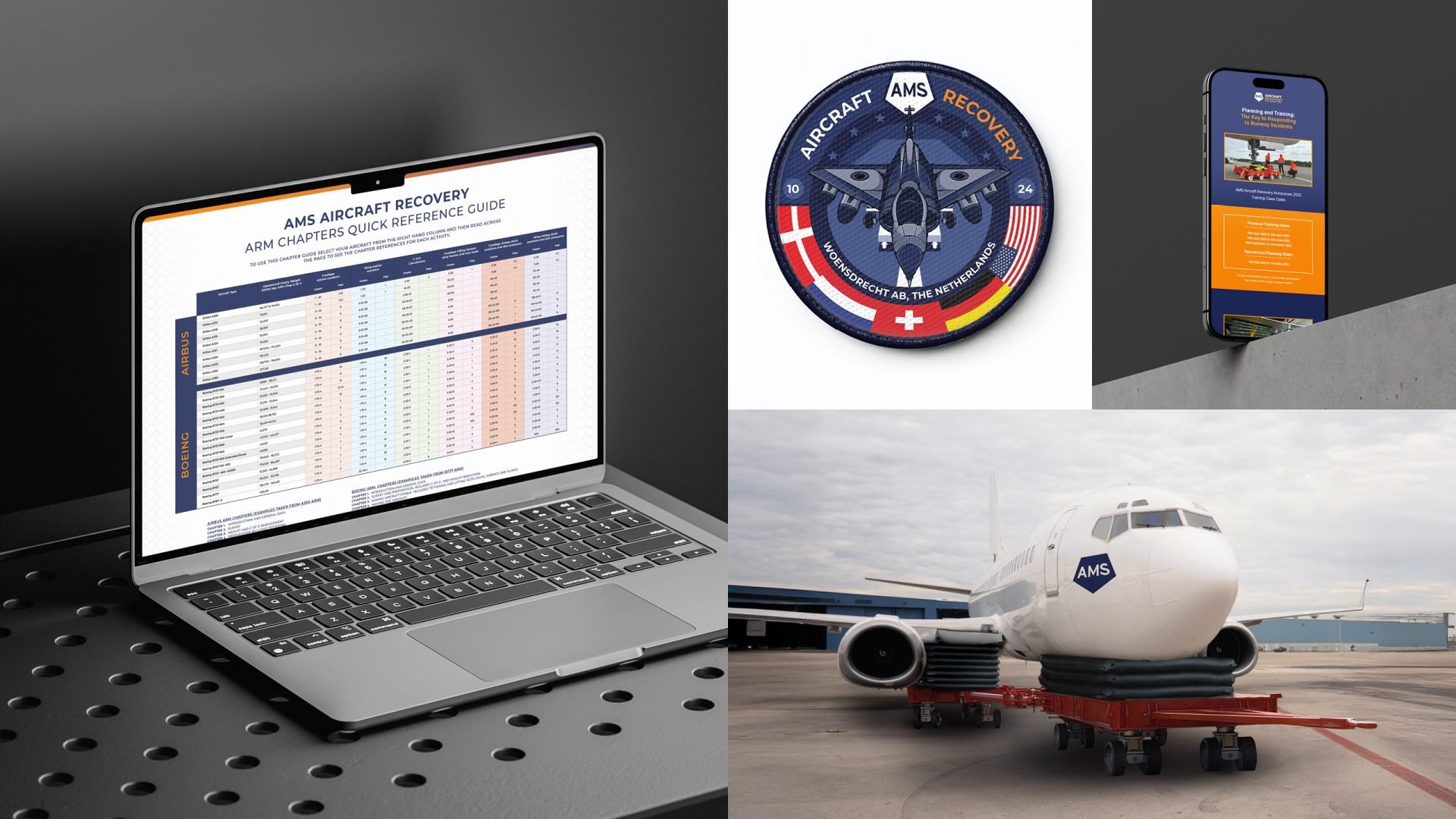 AMS Aircraft Recovery brand design and visuals