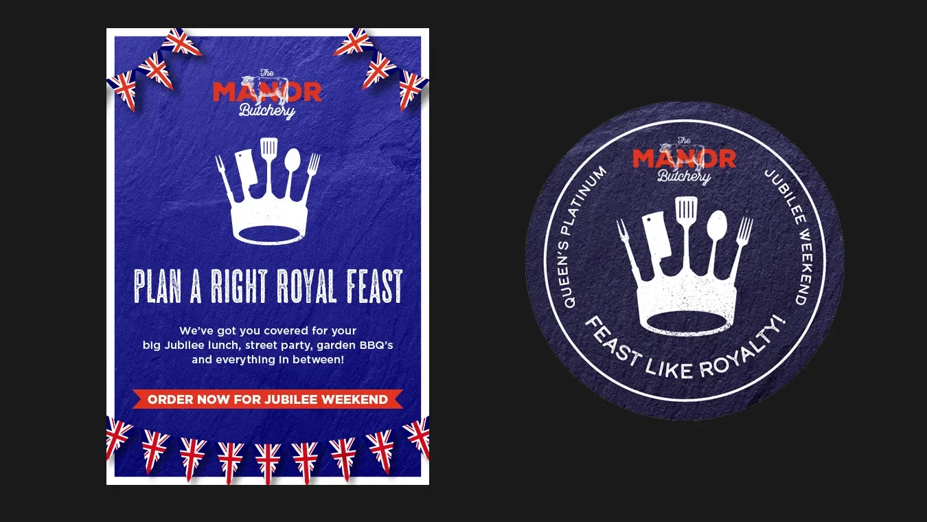 Queens-jubilee-messaging-for-ruislip-based-butchers-branding.webp