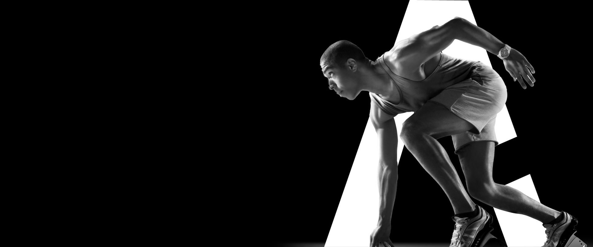 Black and white fitness packaging with bold accent colours