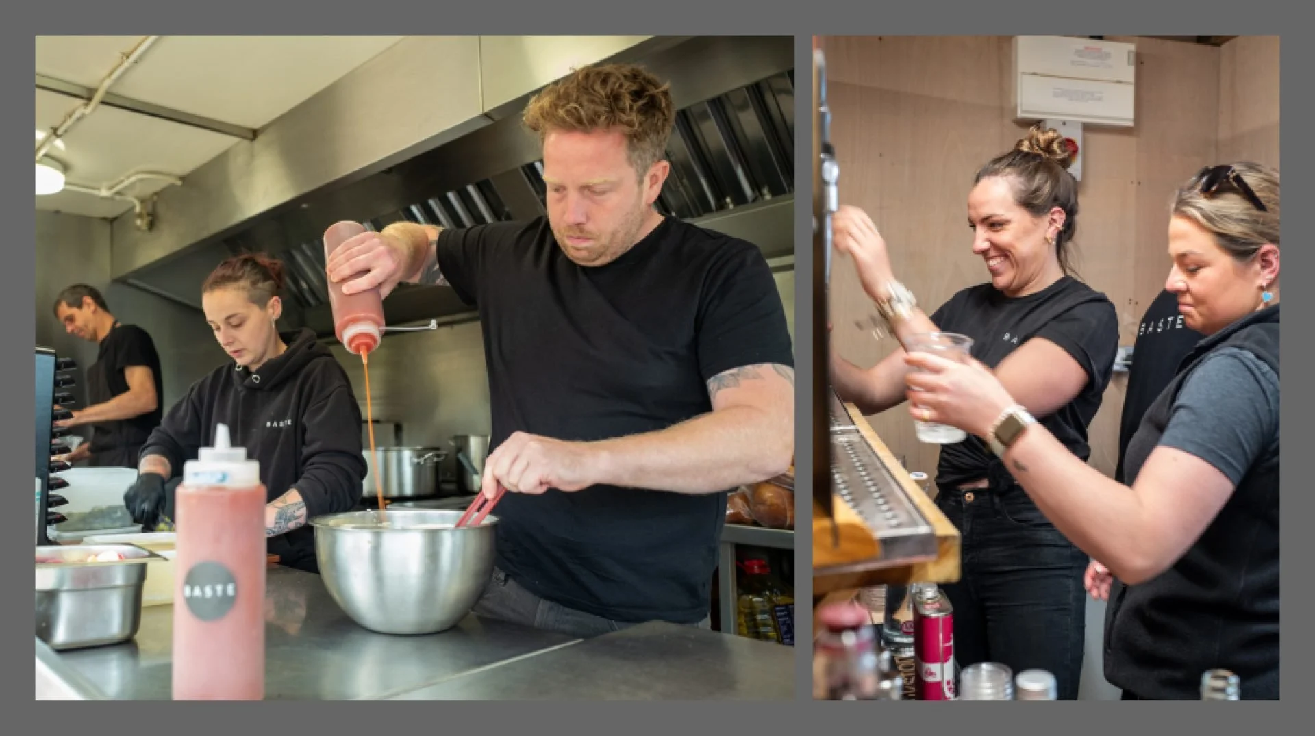 BASTE team preparing food, photographed by Toy Creative