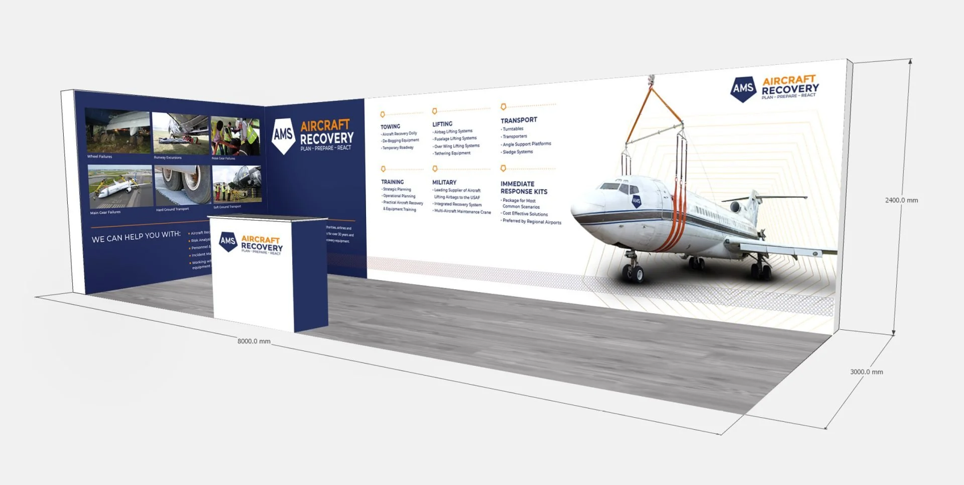 AMS Aircraft Recovery exhibition stand