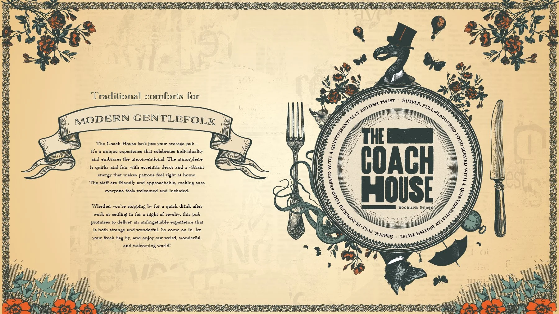 An introduction to the rebrand created for The Coach House