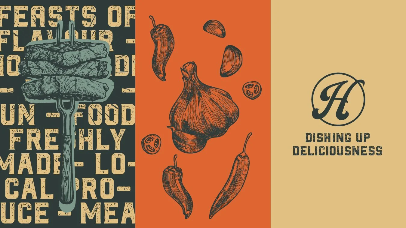 Food illustrations and brand assets for Home Roots