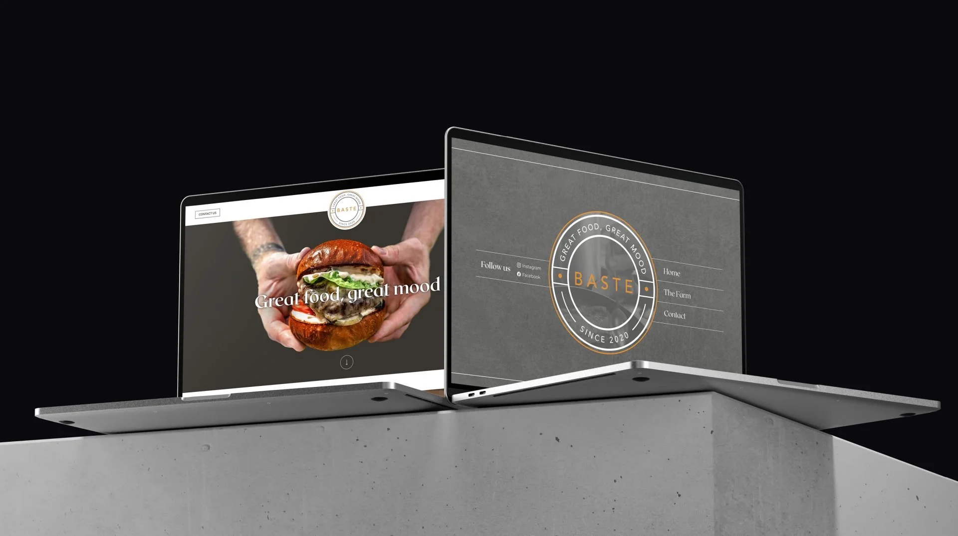 BASTE website design on laptop created by Toy Creative