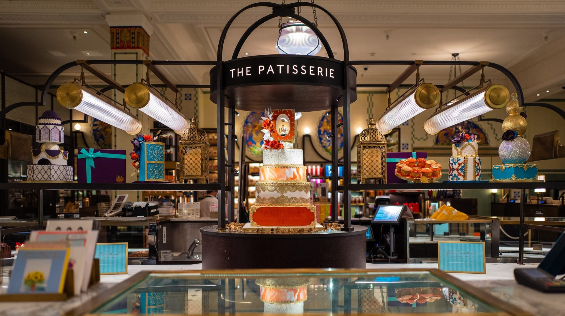 Exclusive luxury Eid cake collection display in Harrods, Knightsbridge