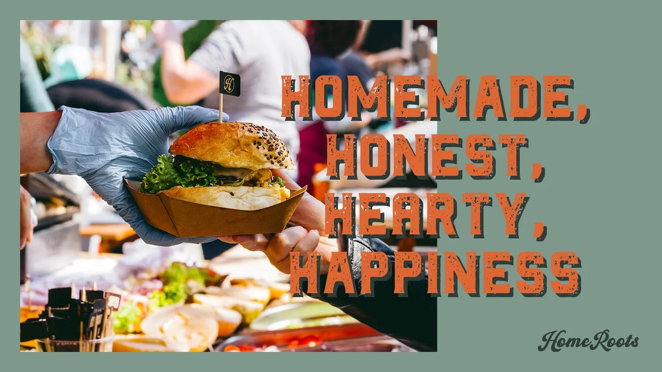 Food advert created for the Home Roots rebrand
