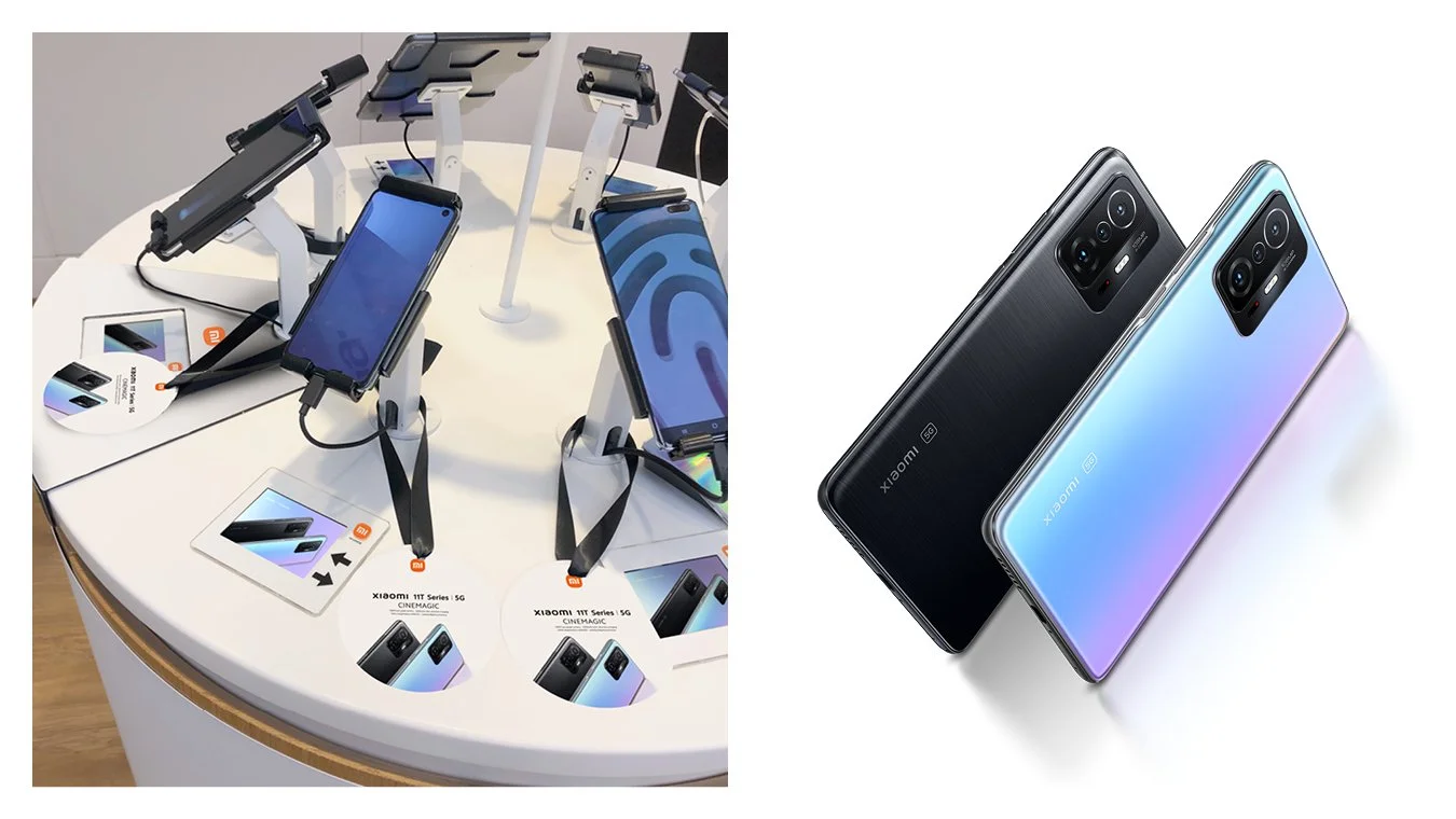 Xiaomi 11T printed retail phone tags and digital graphics